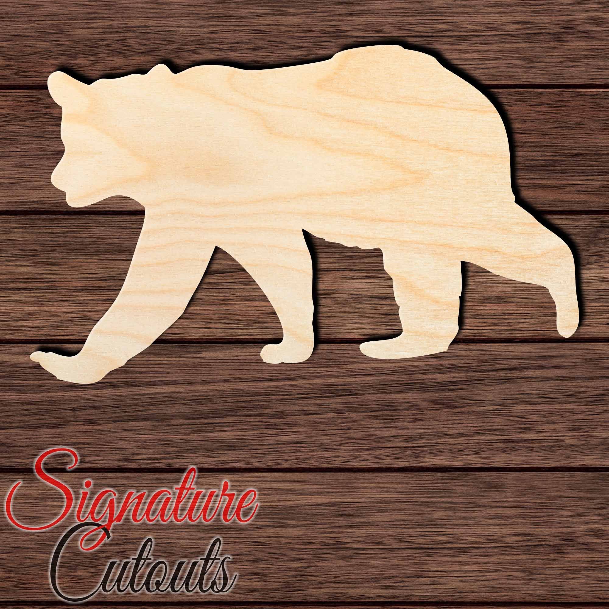 Bear 014 Shape Cutout in Wood, Acrylic or Acrylic Mirror - Signature Cutouts