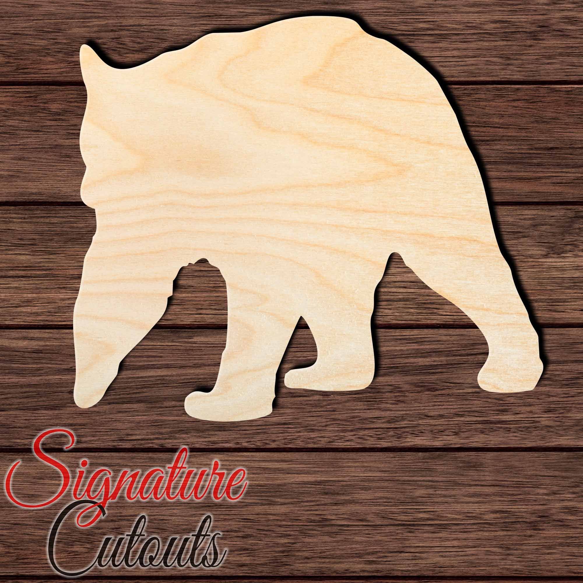 Bear 018 Shape Cutout in Wood, Acrylic or Acrylic Mirror - Signature Cutouts