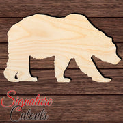 Bear 019 Shape Cutout in Wood, Acrylic or Acrylic Mirror - Signature Cutouts
