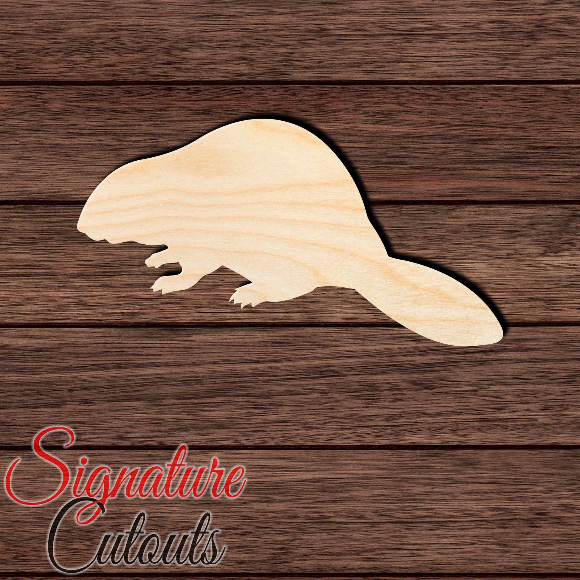 Beaver 002 Shape Cutout in Wood, Acrylic or Acrylic Mirror - Signature Cutouts