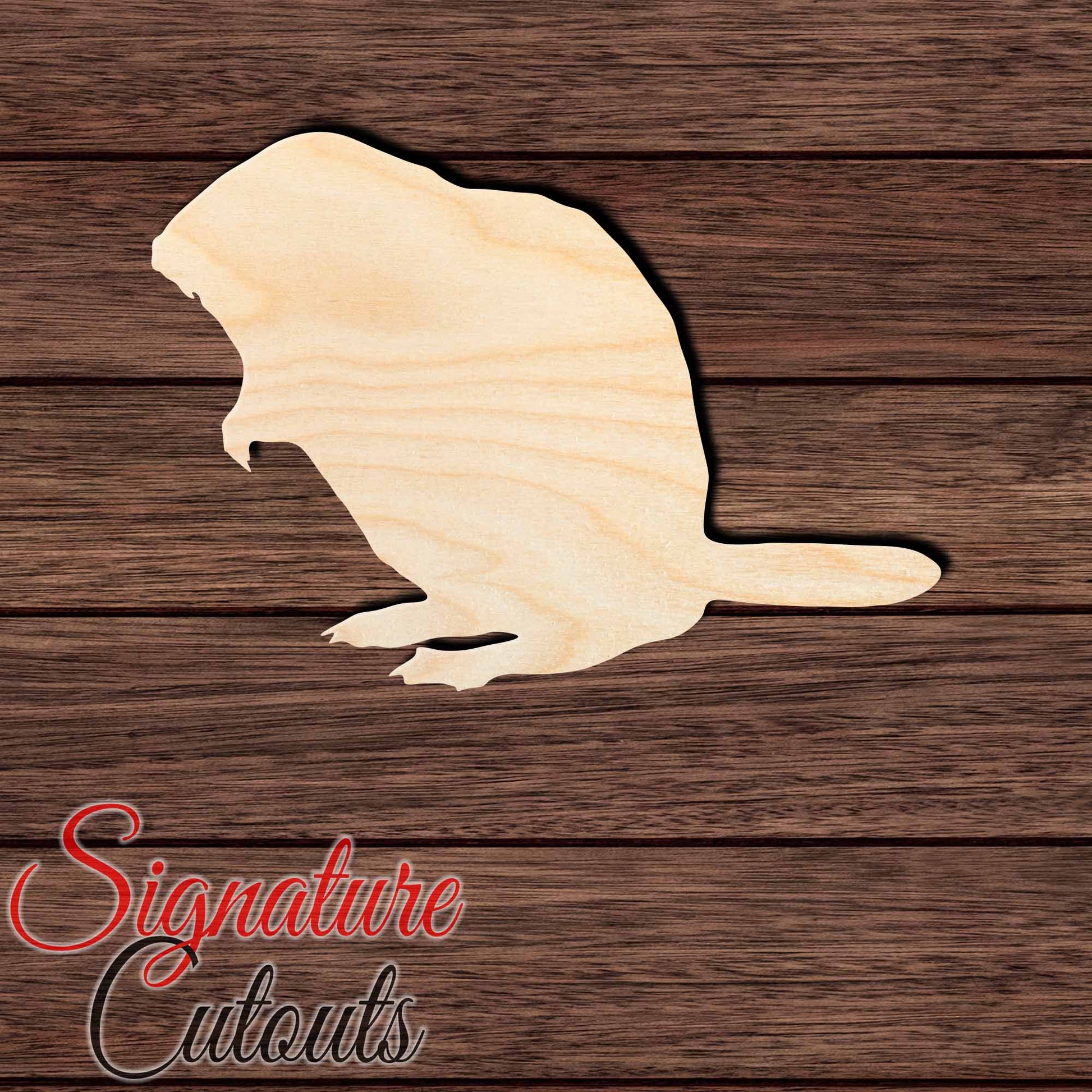 Beaver 003 Shape Cutout in Wood, Acrylic or Acrylic Mirror - Signature Cutouts