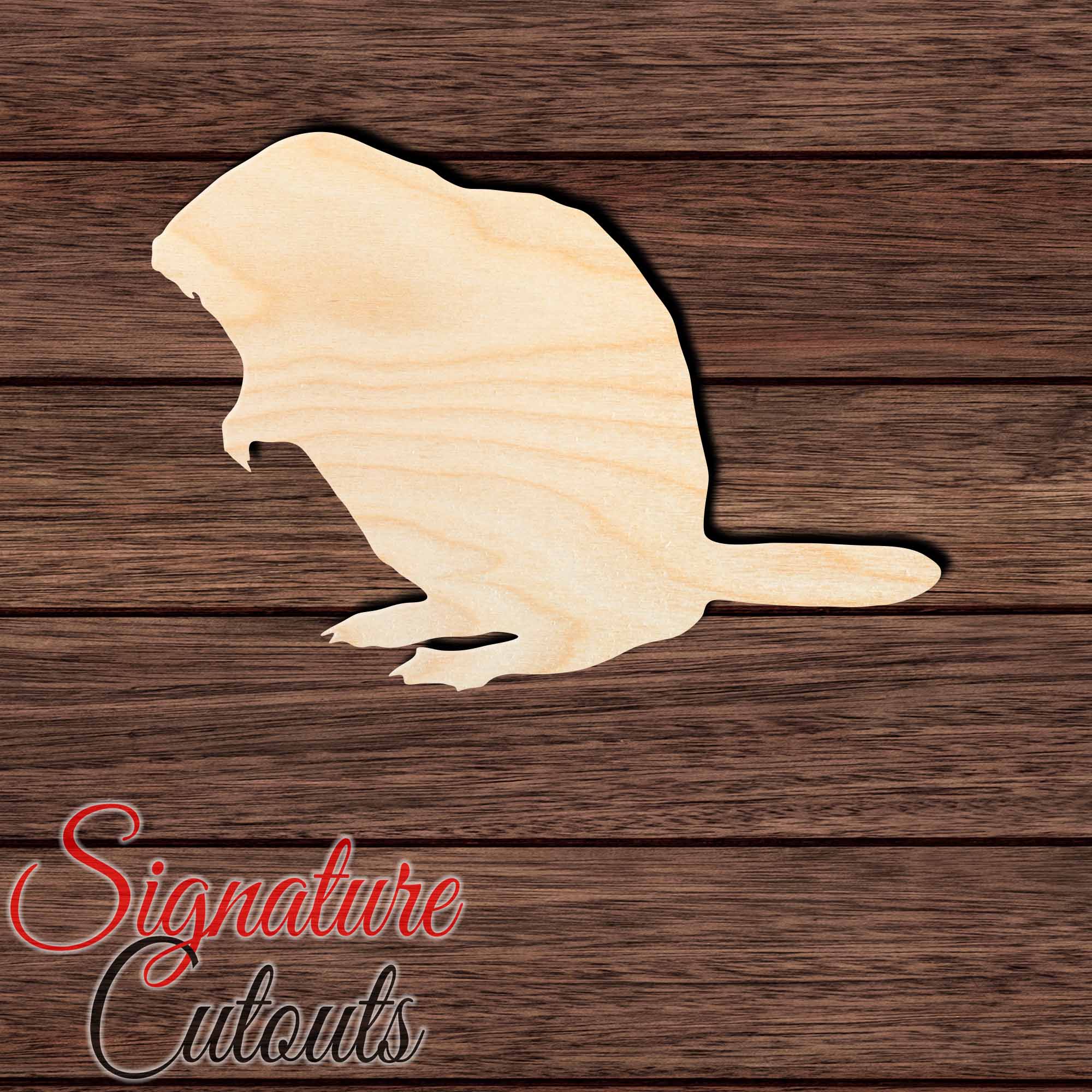 Beaver 003 Shape Cutout in Wood, Acrylic or Acrylic Mirror - Signature Cutouts