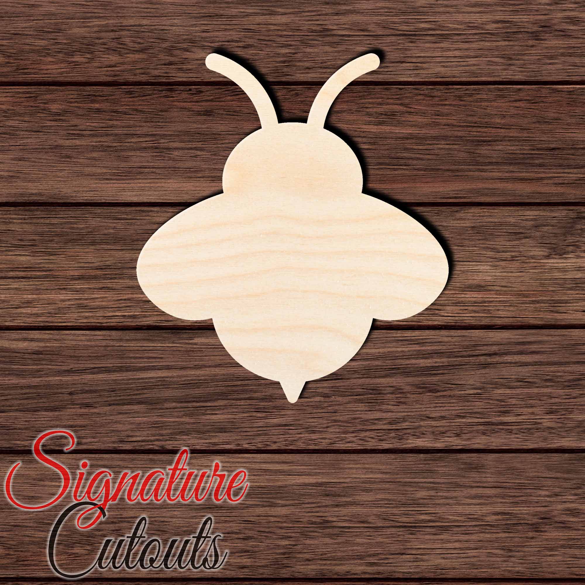 Bee 001 Solid Shape Cutout in Wood, Acrylic or Acrylic Mirror - Signature Cutouts