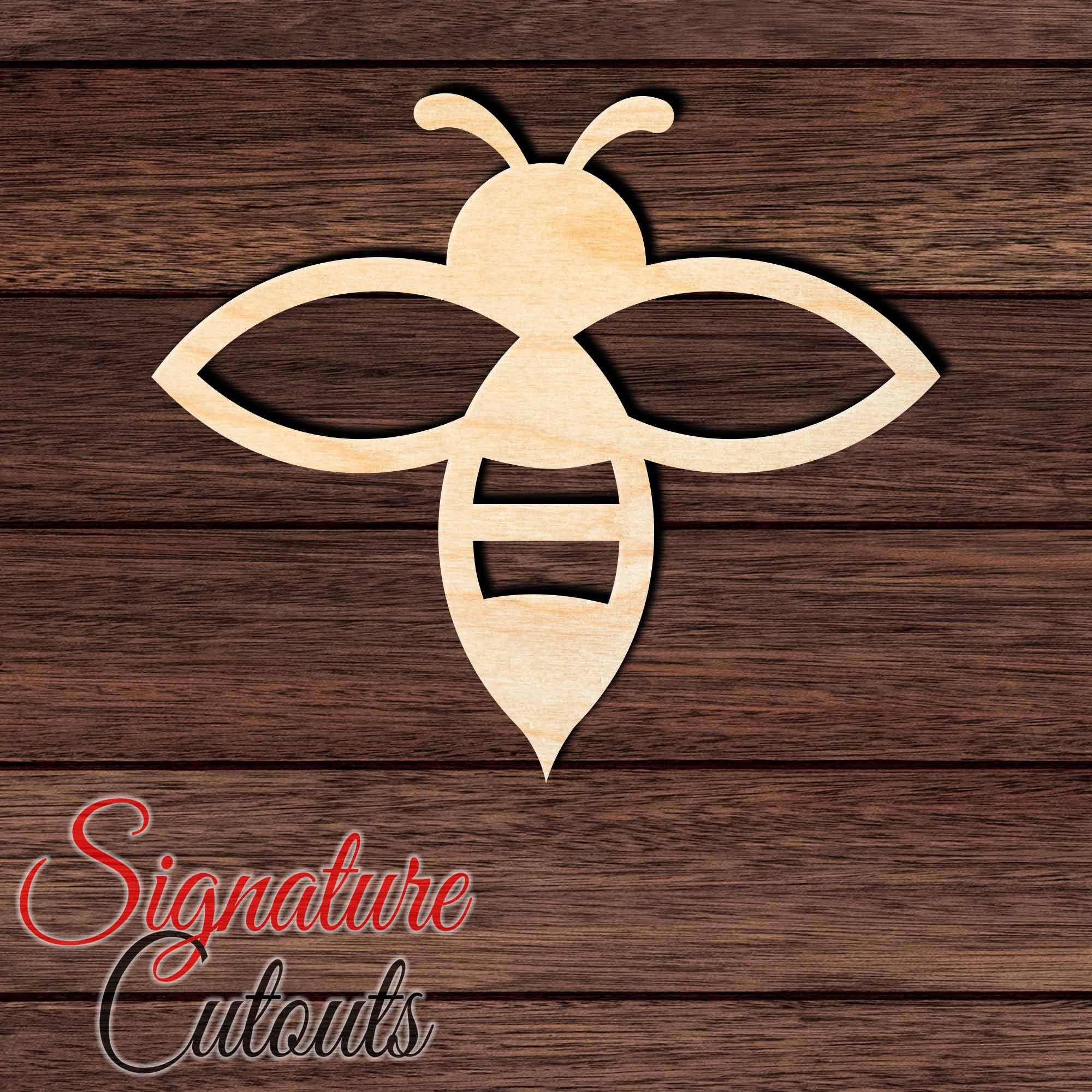 Bee 003 Shape Cutout in Wood, Acrylic or Acrylic Mirror - Signature Cutouts