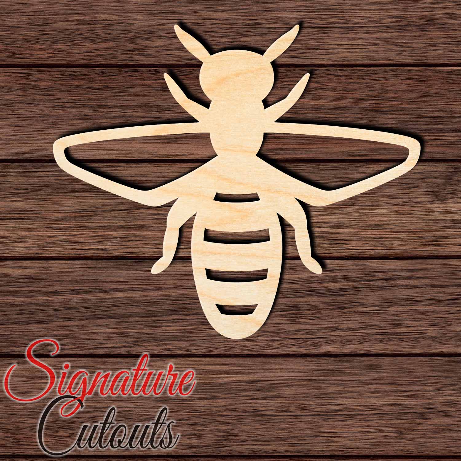 Bee 006 Shape Cutout in Wood, Acrylic or Acrylic Mirror - Signature Cutouts