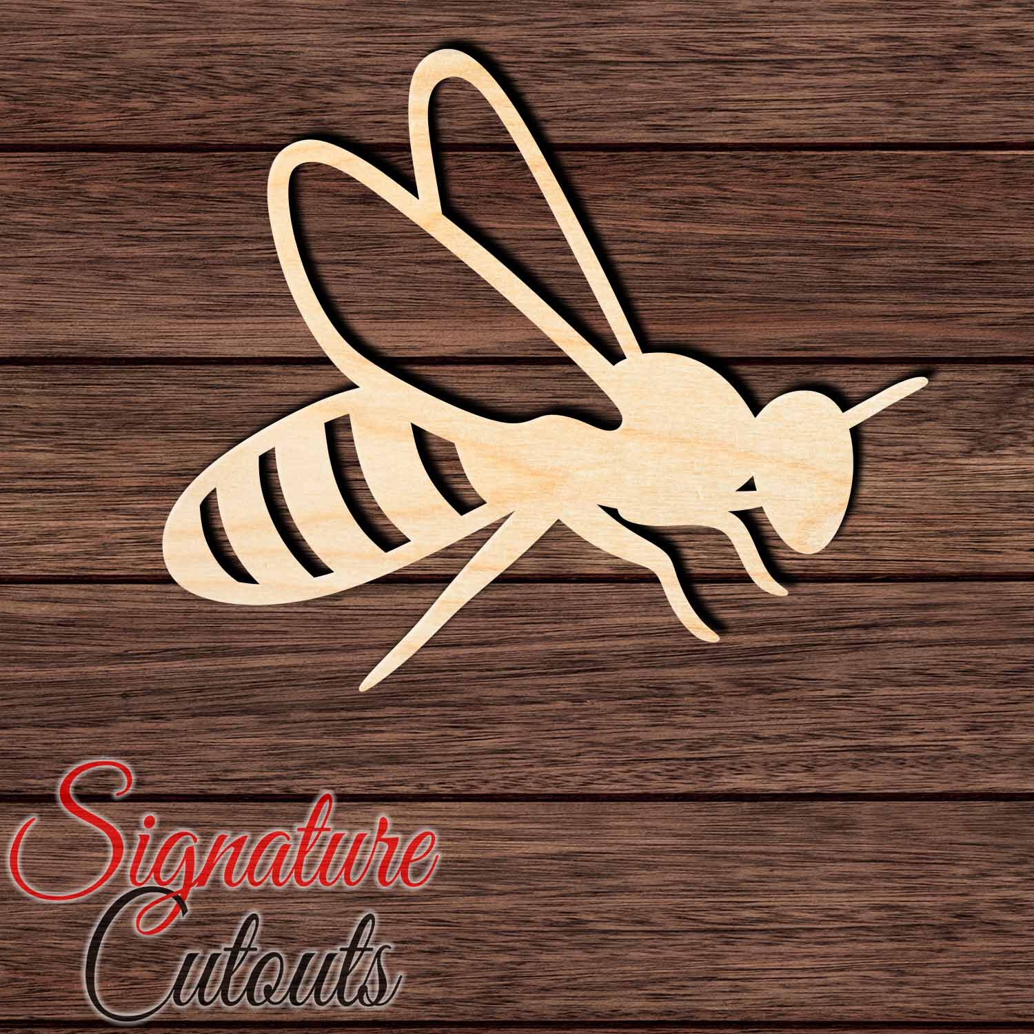 Bee 008 Shape Cutout in Wood, Acrylic or Acrylic Mirror - Signature Cutouts