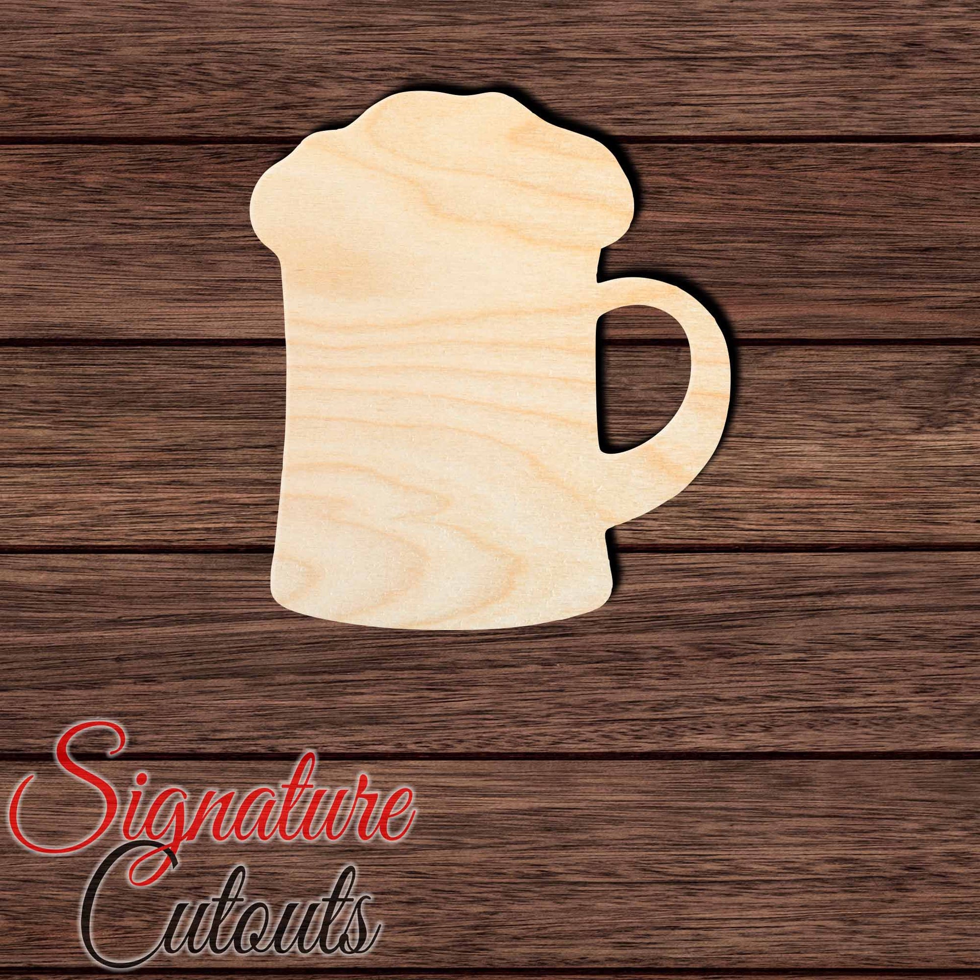 Beer Mug 002 Shape Cutout in Wood, Acrylic or Acrylic Mirror - Signature Cutouts