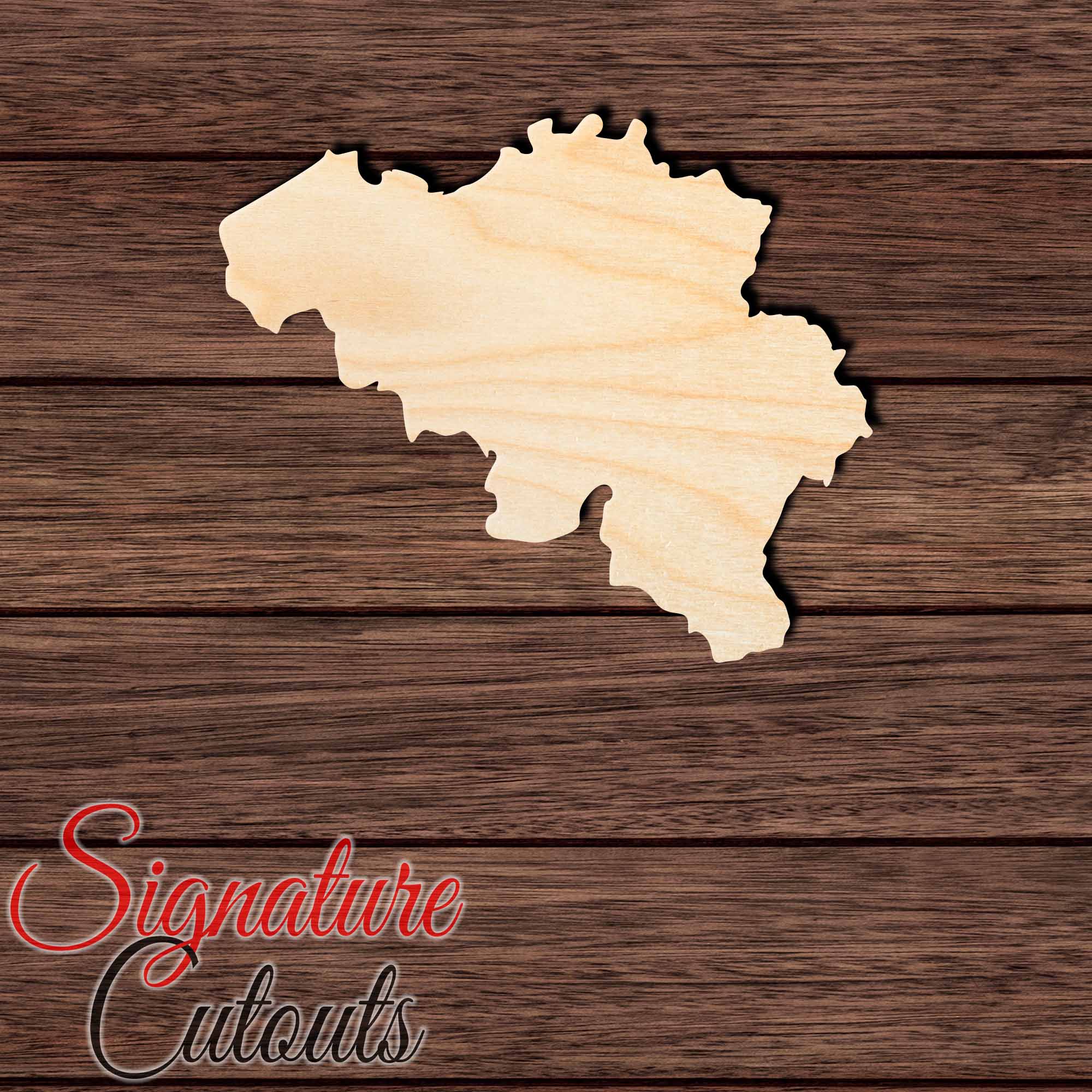 Belgium Shape Cutout in Wood, Acrylic or Acrylic Mirror - Signature Cutouts