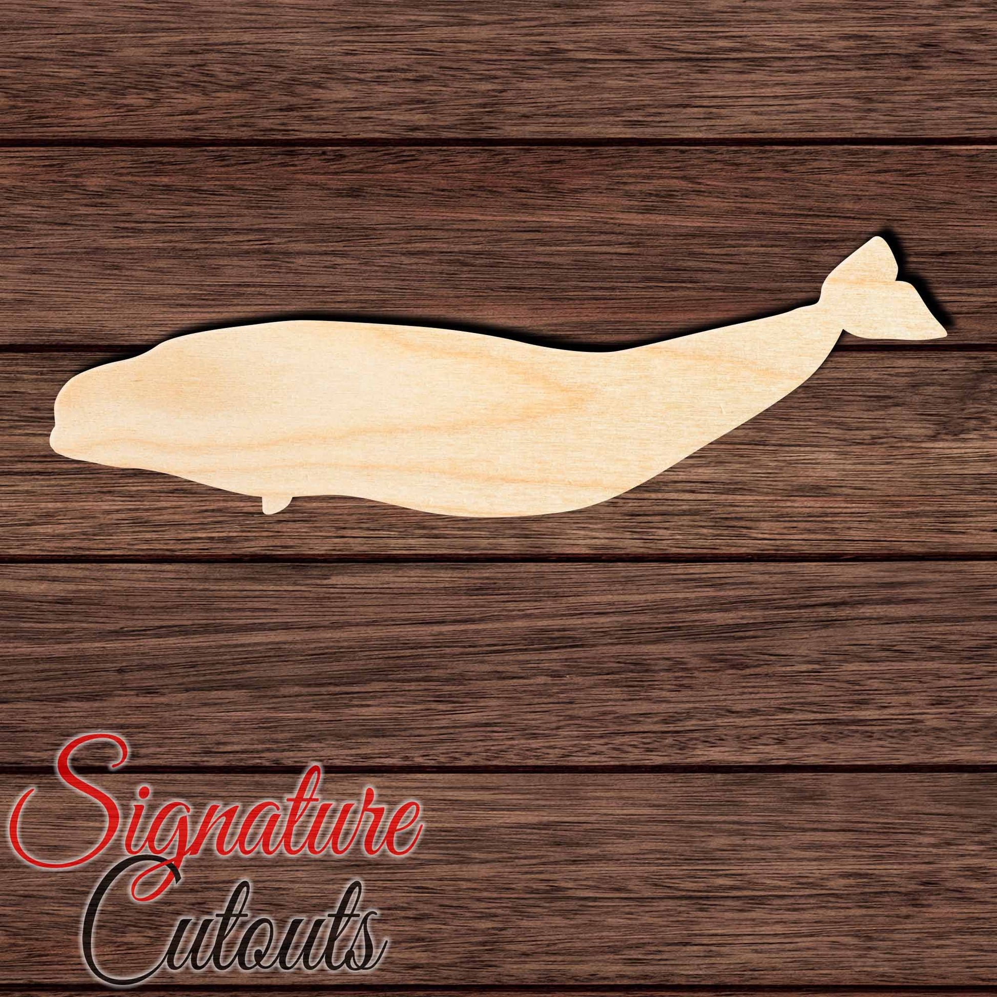Beluga Whale 009 Shape Cutout in Wood Craft Shapes & Bases Signature Cutouts 