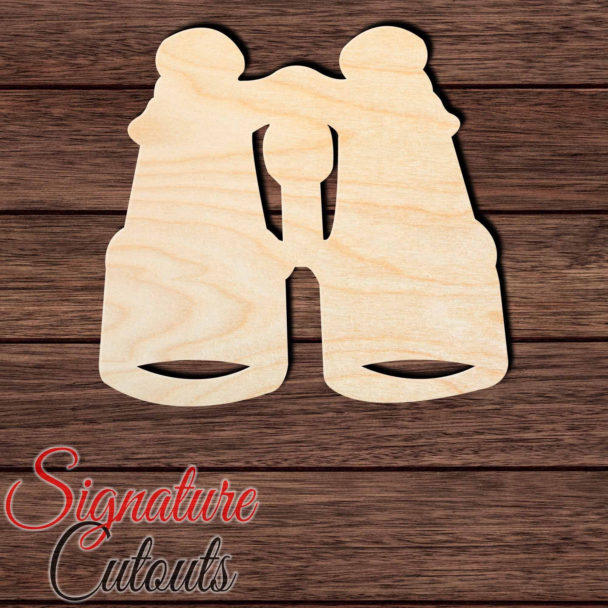 Binoculars 001 Shape Cutout in Wood, Acrylic or Acrylic Mirror - Signature Cutouts