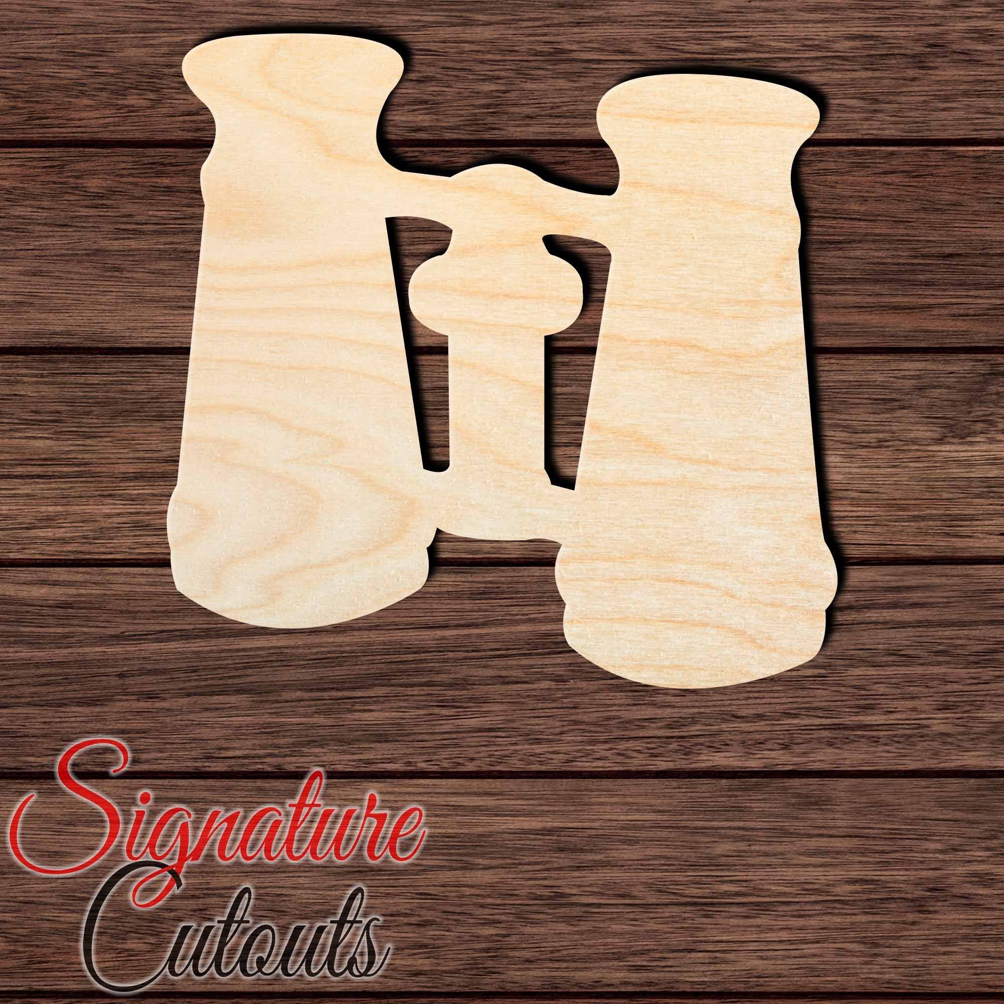 Binoculars 002 Shape Cutout in Wood, Acrylic or Acrylic Mirror - Signature Cutouts