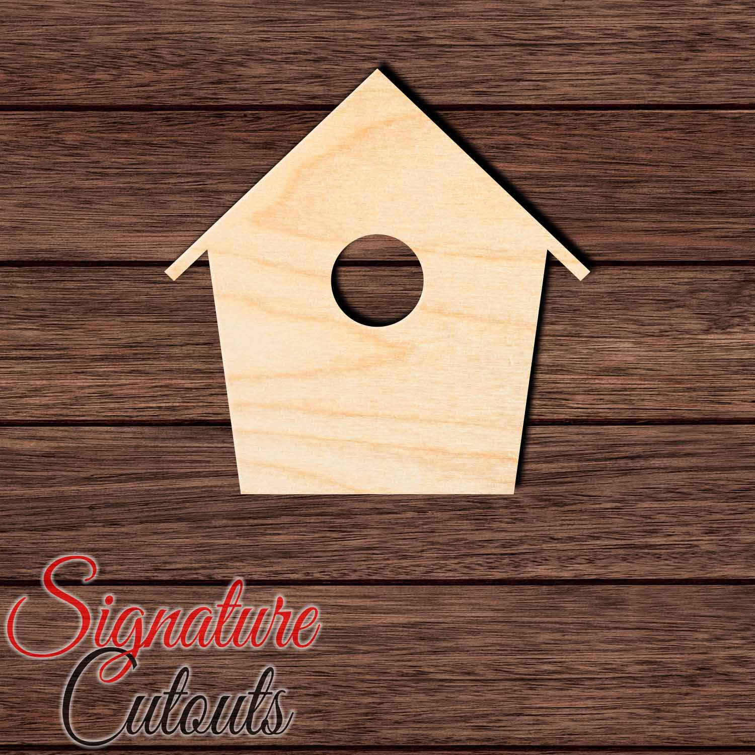 Bird House 001 Shape Cutout in Wood, Acrylic or Acrylic Mirror - Signature Cutouts