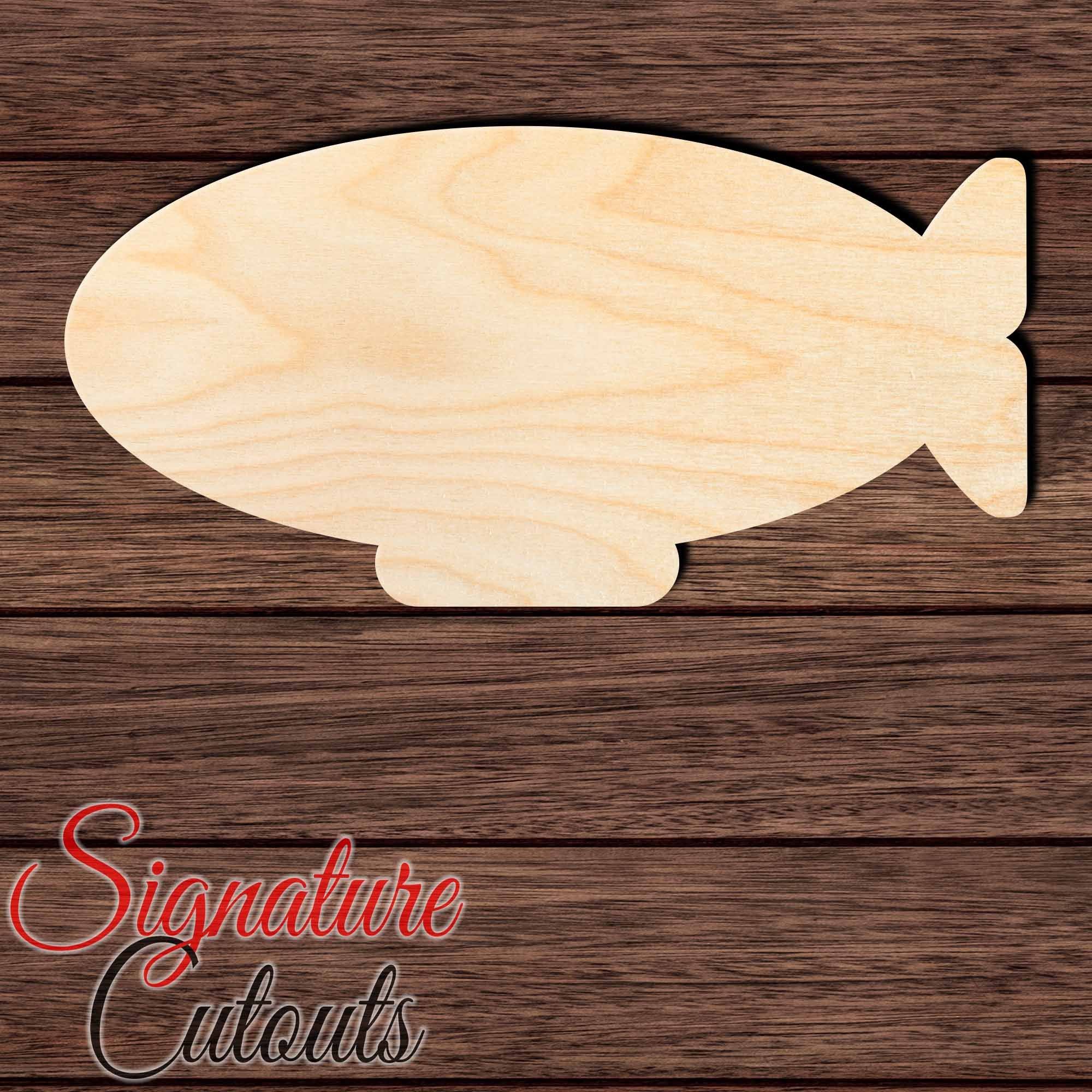 Blimp 001 Shape Cutout in Wood, Acrylic or Acrylic Mirror - Signature Cutouts