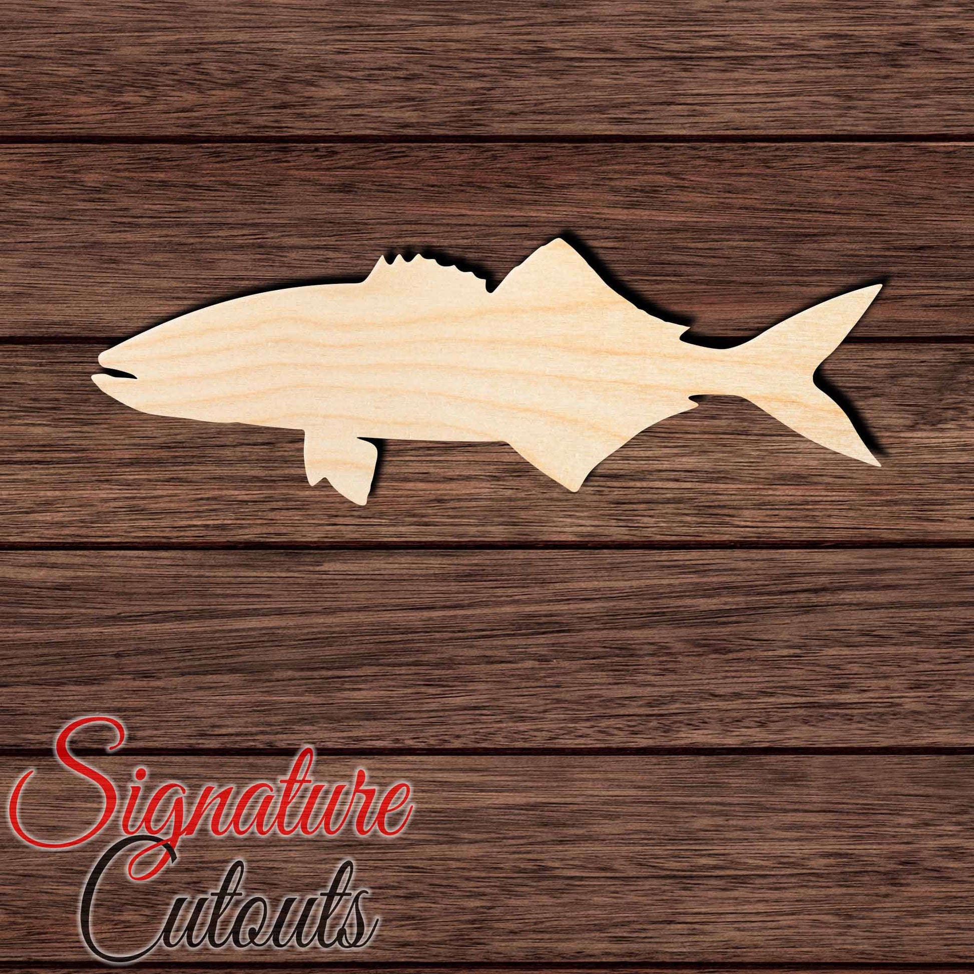 Blue Fish Shape Cutout in Wood, Acrylic or Acrylic Mirror - Signature Cutouts