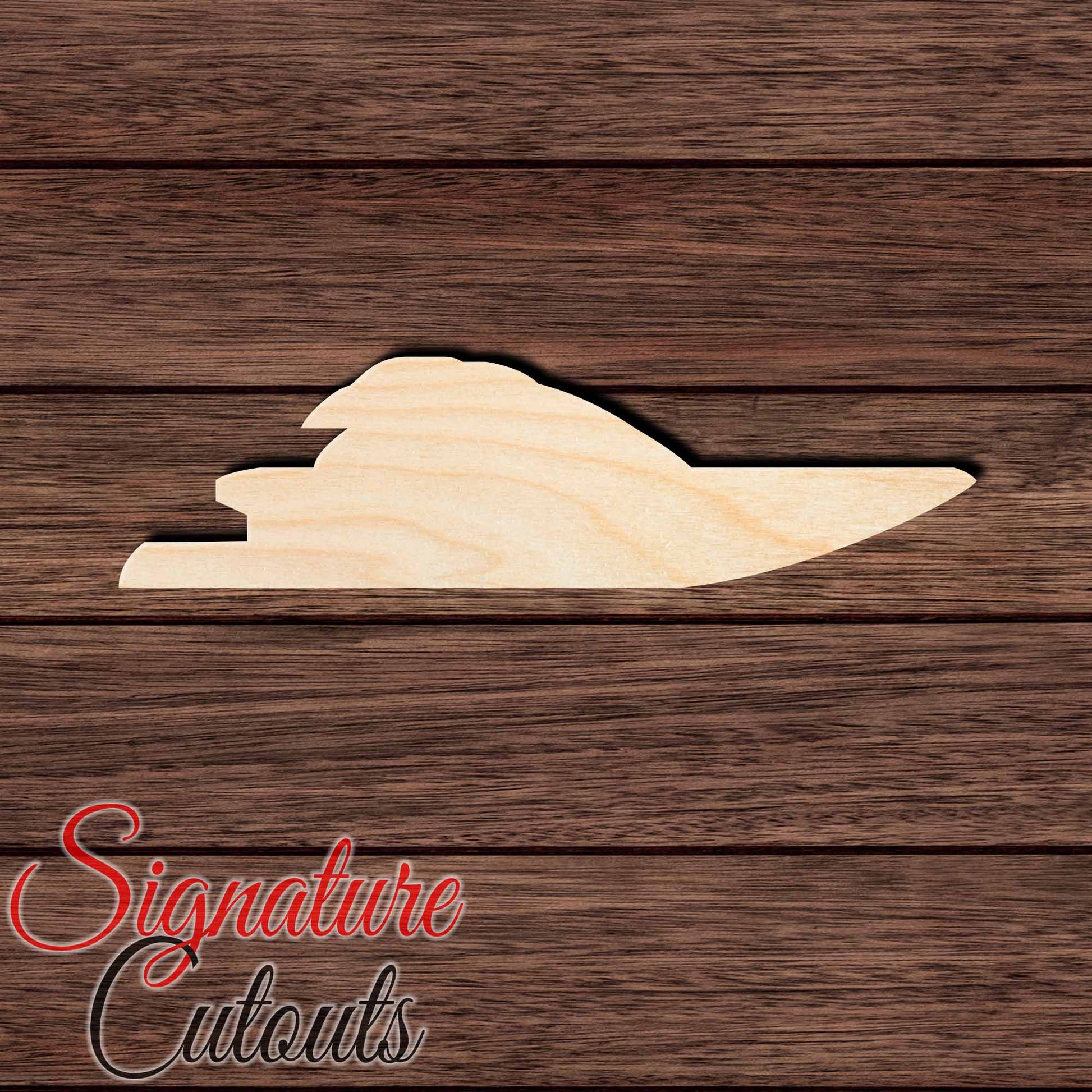 Boat 002 Shape Cutout in Wood, Acrylic or Acrylic Mirror - Signature Cutouts