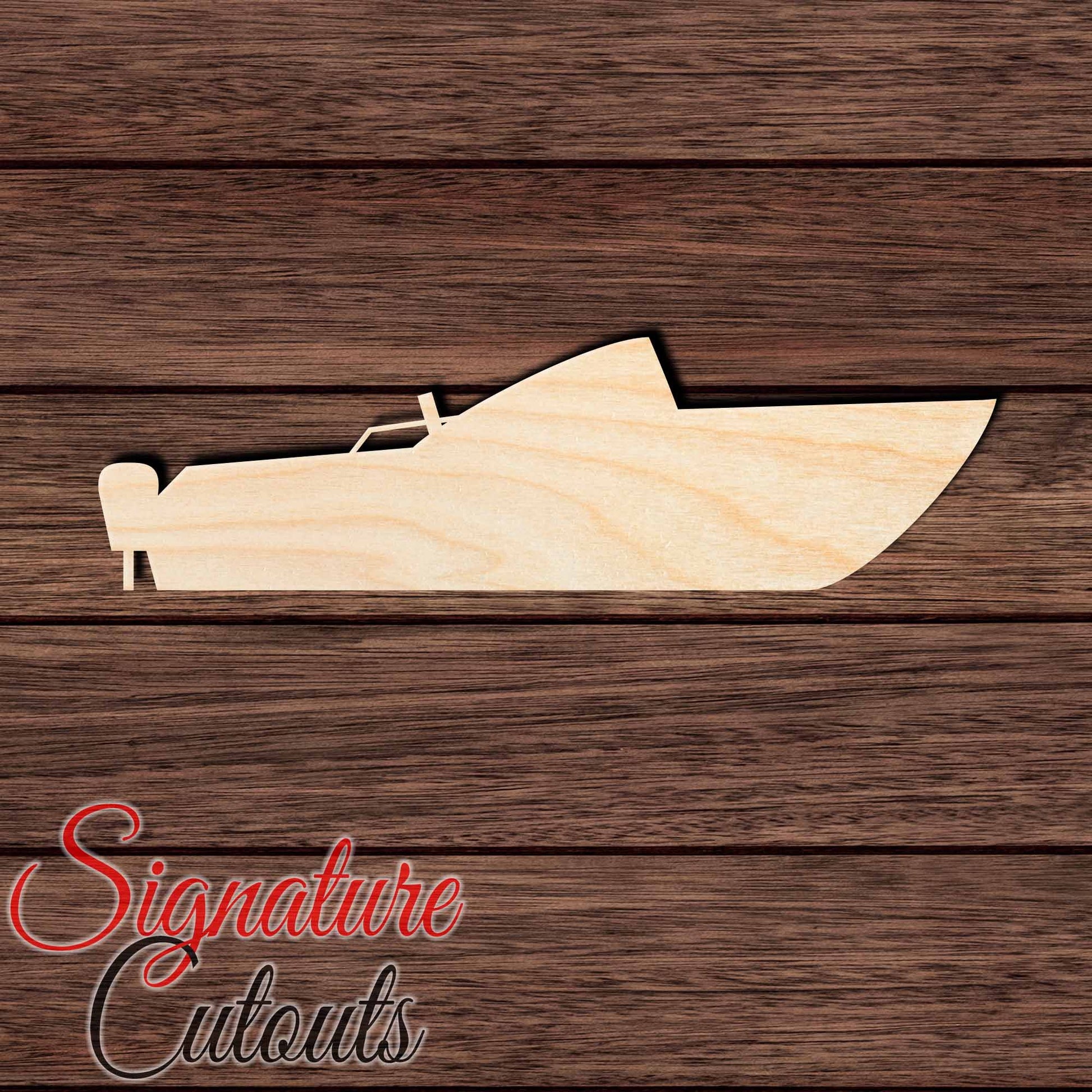 Boat 003 Shape Cutout in Wood, Acrylic or Acrylic Mirror - Signature Cutouts