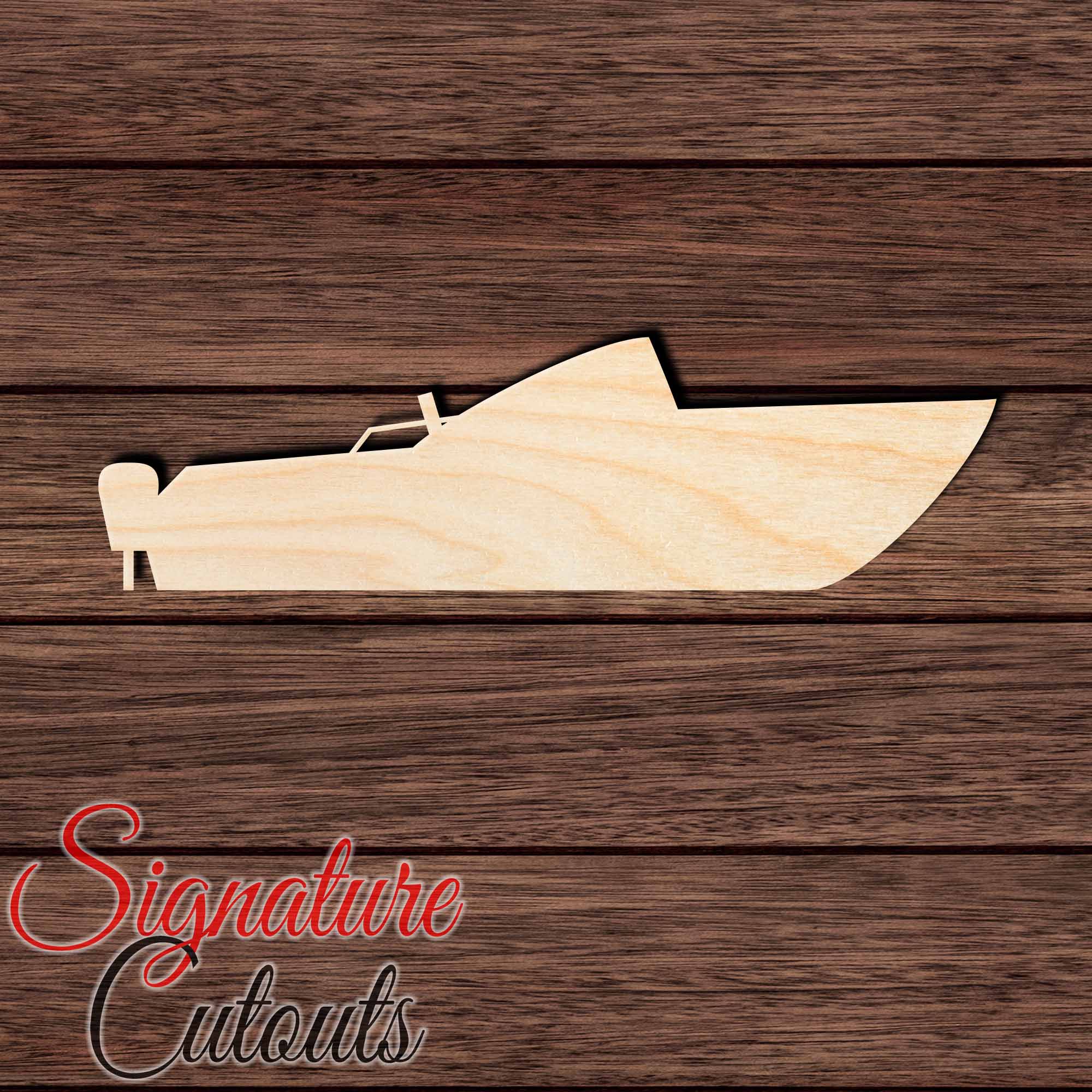 Boat 003 Shape Cutout in Wood, Acrylic or Acrylic Mirror - Signature Cutouts
