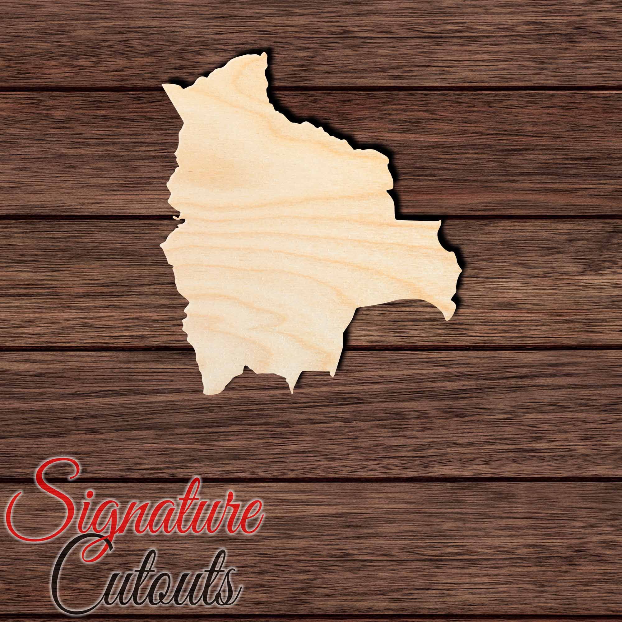 Bolivia Shape Cutout in Wood, Acrylic or Acrylic Mirror - Signature Cutouts