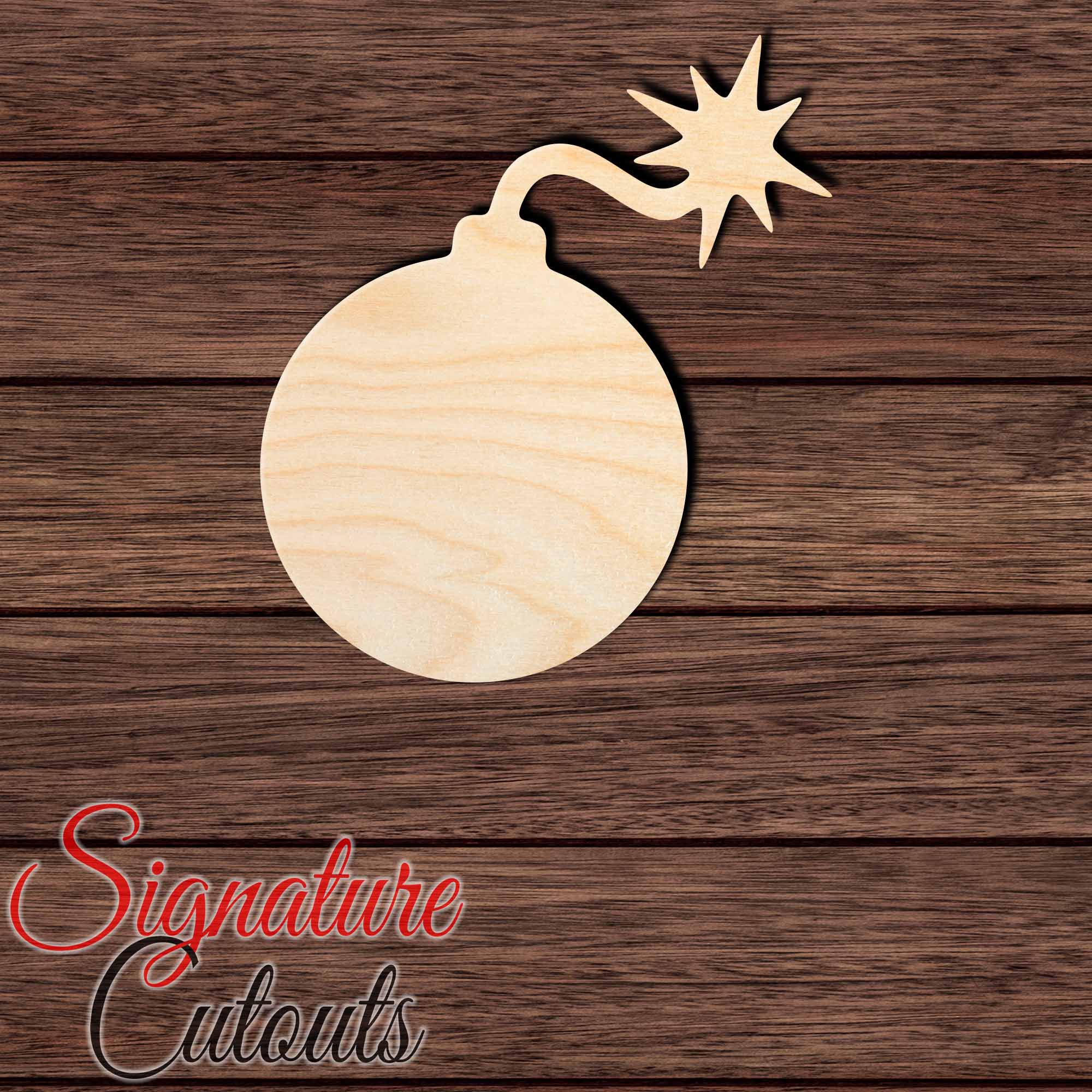 Bomb 001 Shape Cutout in Wood, Acrylic or Acrylic Mirror - Signature Cutouts