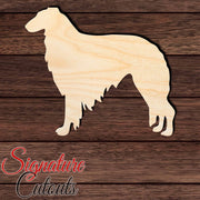 Borzoi Shape Cutout in Wood, Acrylic or Acrylic Mirror - Signature Cutouts