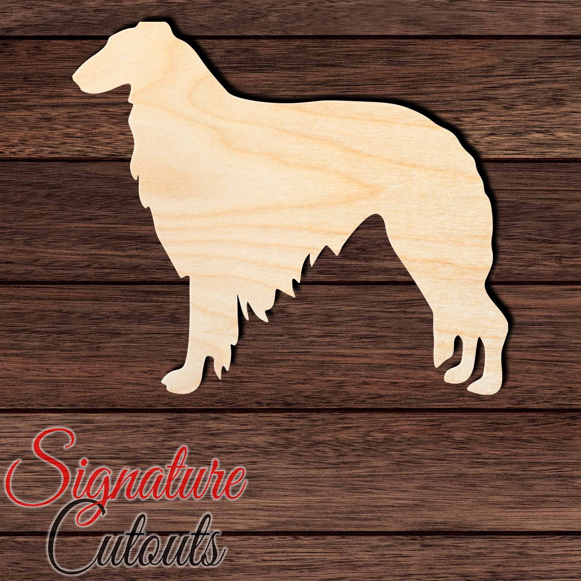 Borzoi Shape Cutout in Wood, Acrylic or Acrylic Mirror - Signature Cutouts