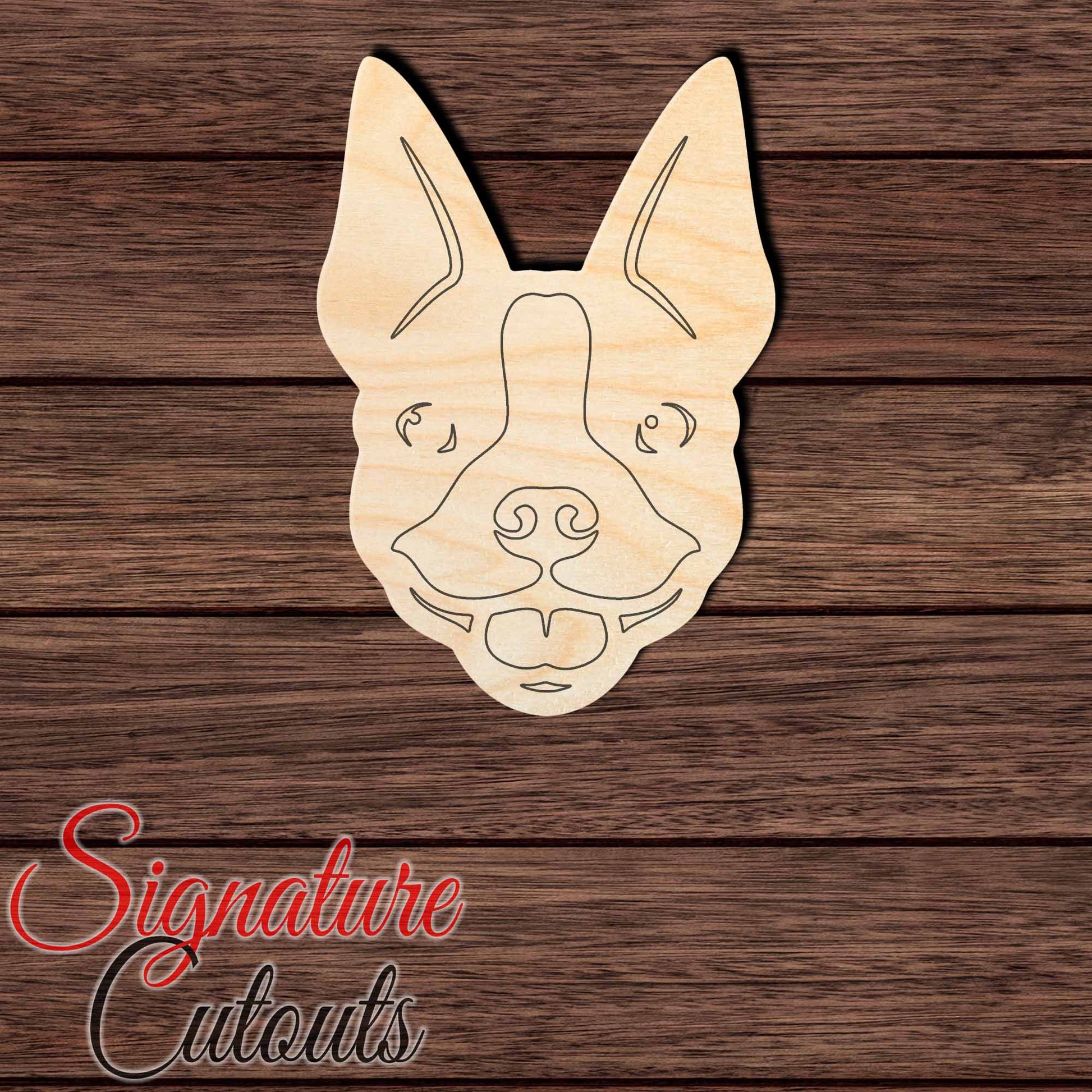 Boston Terrier Head 001 - Paint by Line Shape Cutout in Wood, Acrylic or Acrylic Mirror - Signature Cutouts