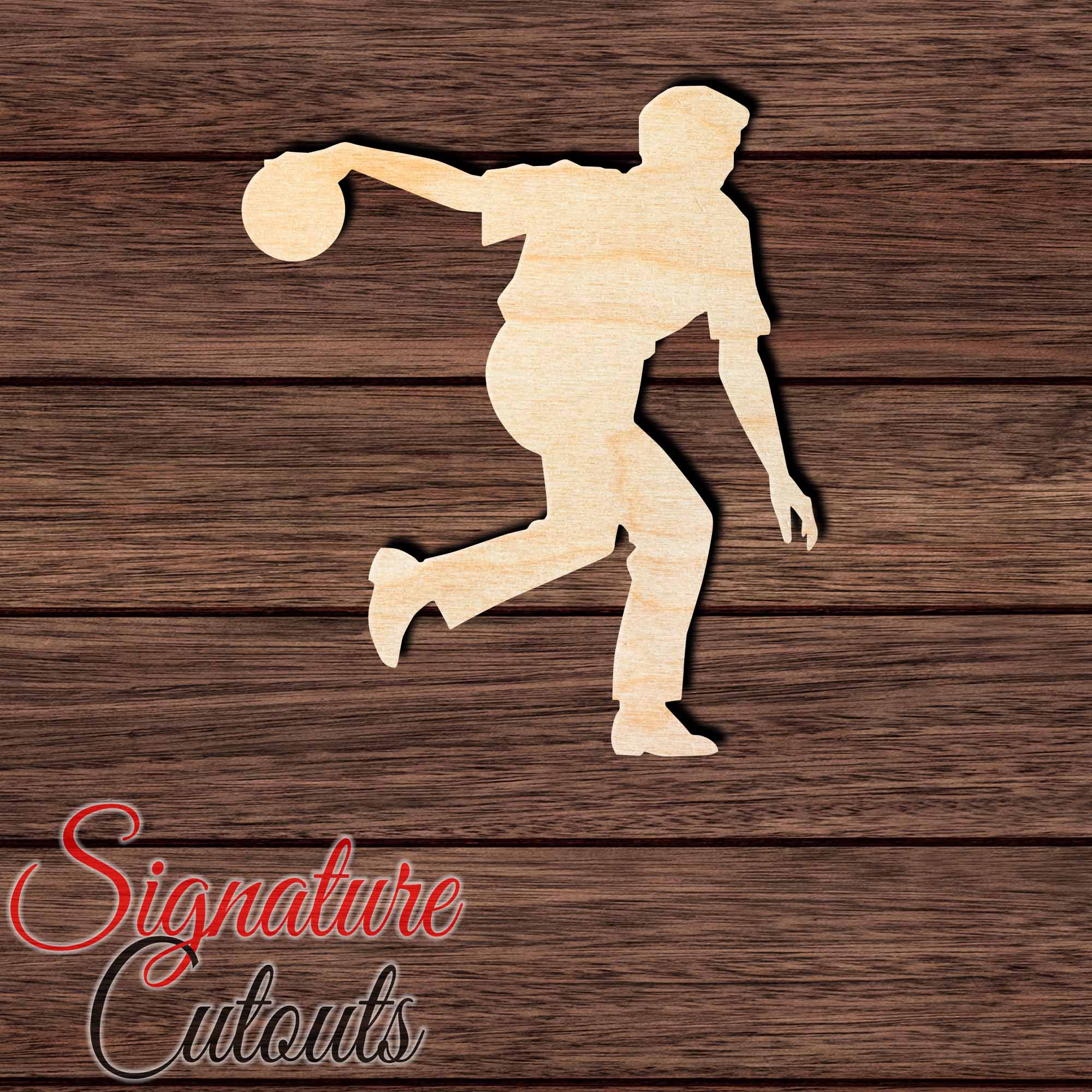 Bowling Man 001 Shape Cutout in Wood, Acrylic or Acrylic Mirror - Signature Cutouts