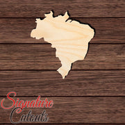 Brazil Shape Cutout in Wood, Acrylic or Acrylic Mirror - Signature Cutouts