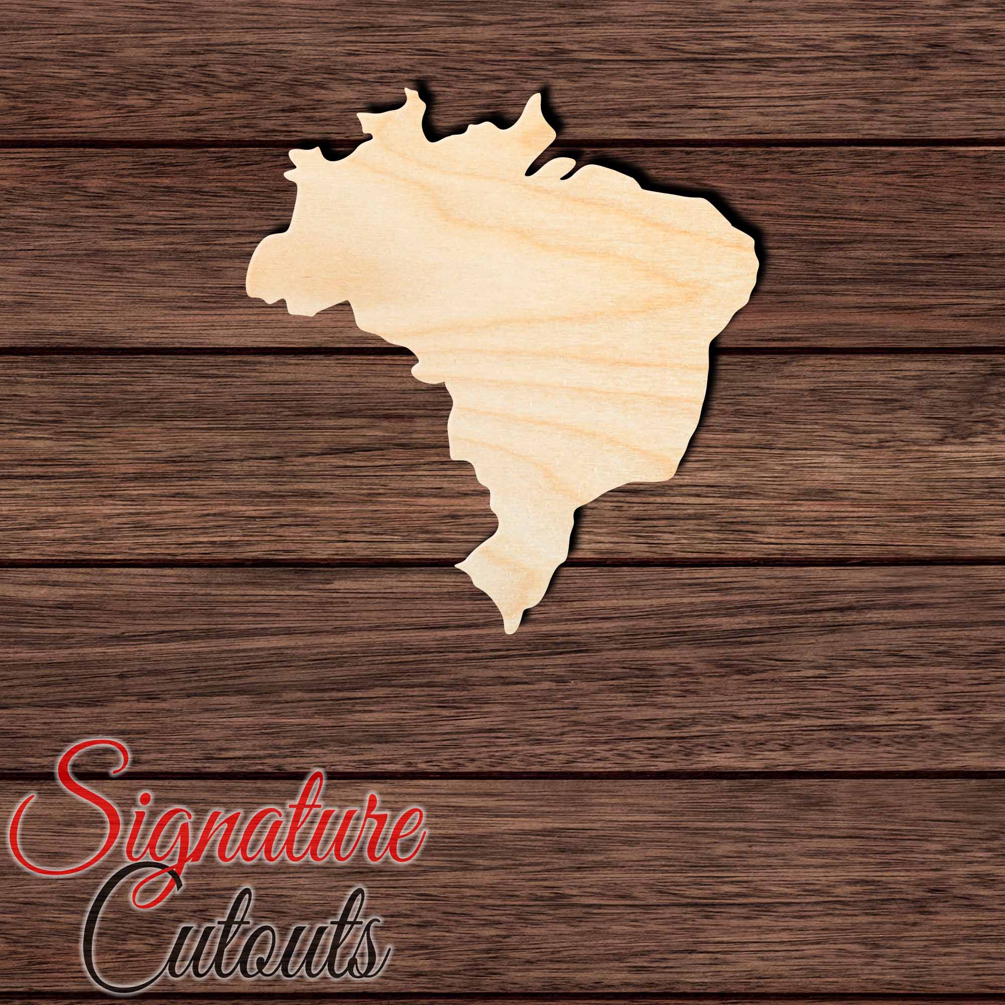 Brazil Shape Cutout in Wood, Acrylic or Acrylic Mirror - Signature Cutouts