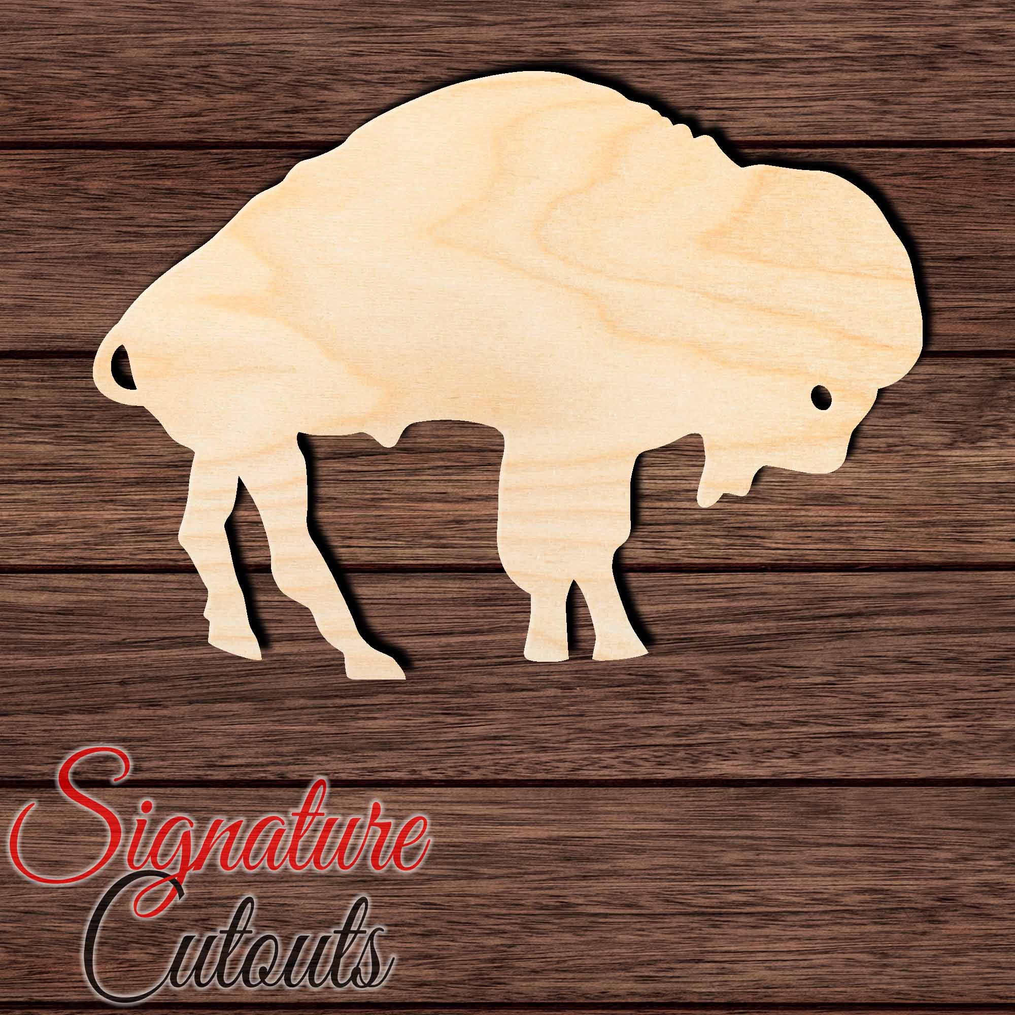 Buffalo 004 Shape Cutout in Wood, Acrylic or Acrylic Mirror - Signature Cutouts
