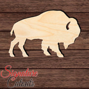 Buffalo 005 Shape Cutout in Wood, Acrylic or Acrylic Mirror Craft Shapes & Bases Signature Cutouts 3 inches Wood (3/16 in. thick birch plywood) 