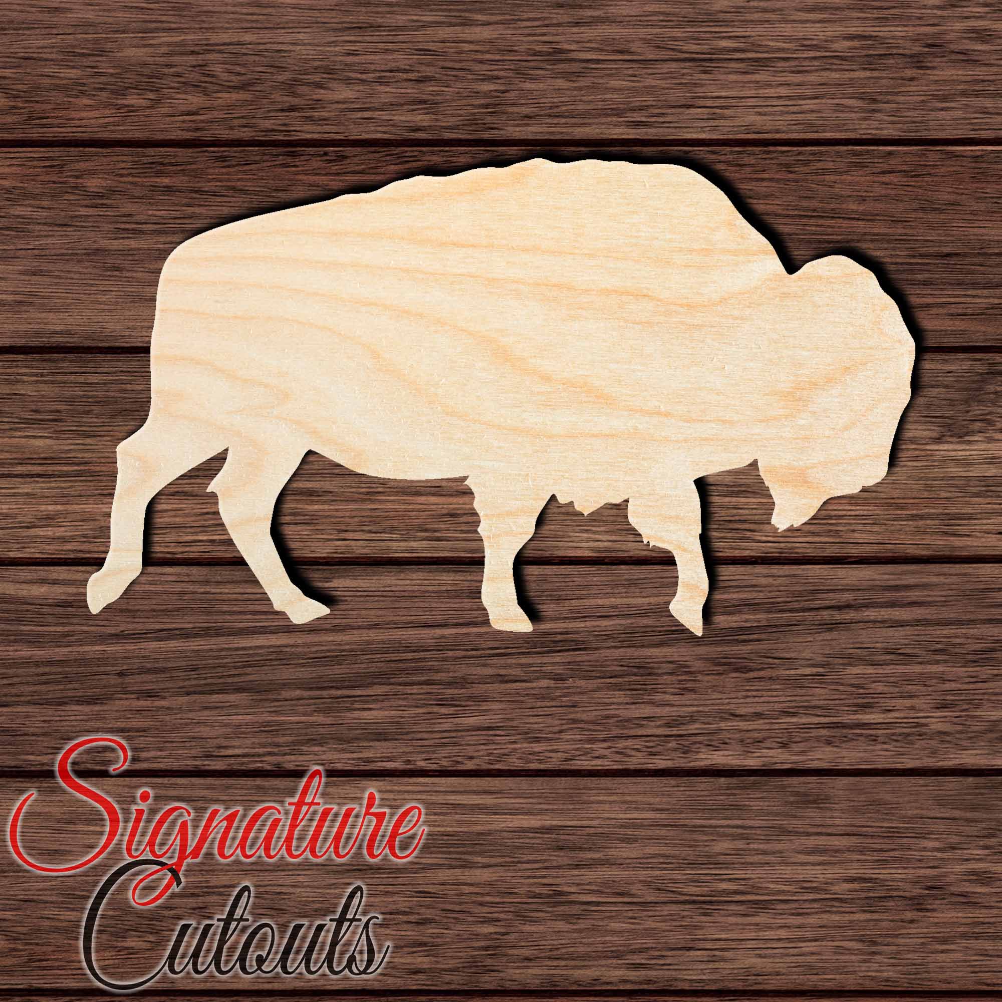 Buffalo Bison 004 Shape Cutout in Wood, Acrylic or Acrylic Mirror - Signature Cutouts