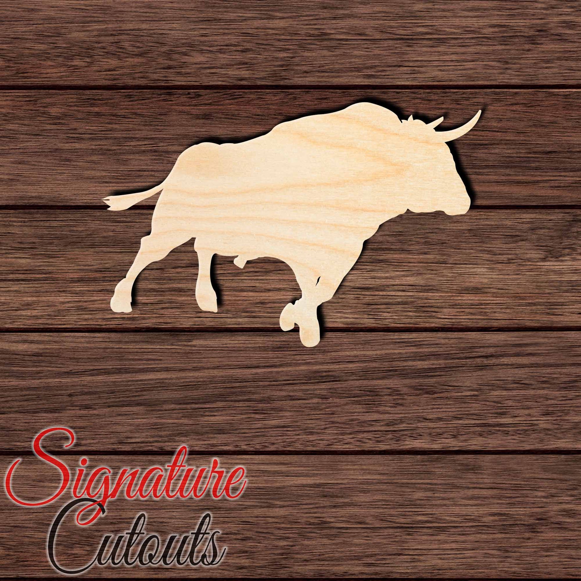 Bull 002 Shape Cutout in Wood, Acrylic or Acrylic Mirror - Signature Cutouts