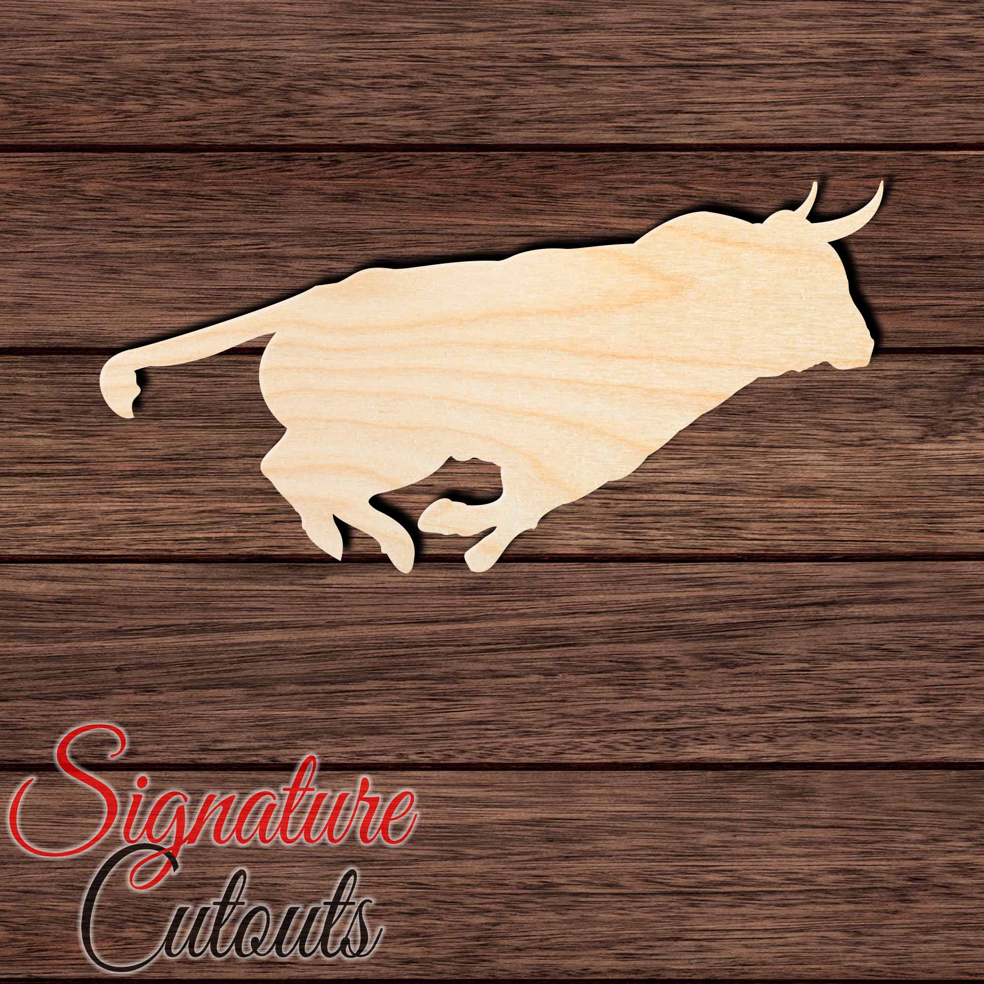 Bull 004 Shape Cutout in Wood, Acrylic or Acrylic Mirror - Signature Cutouts