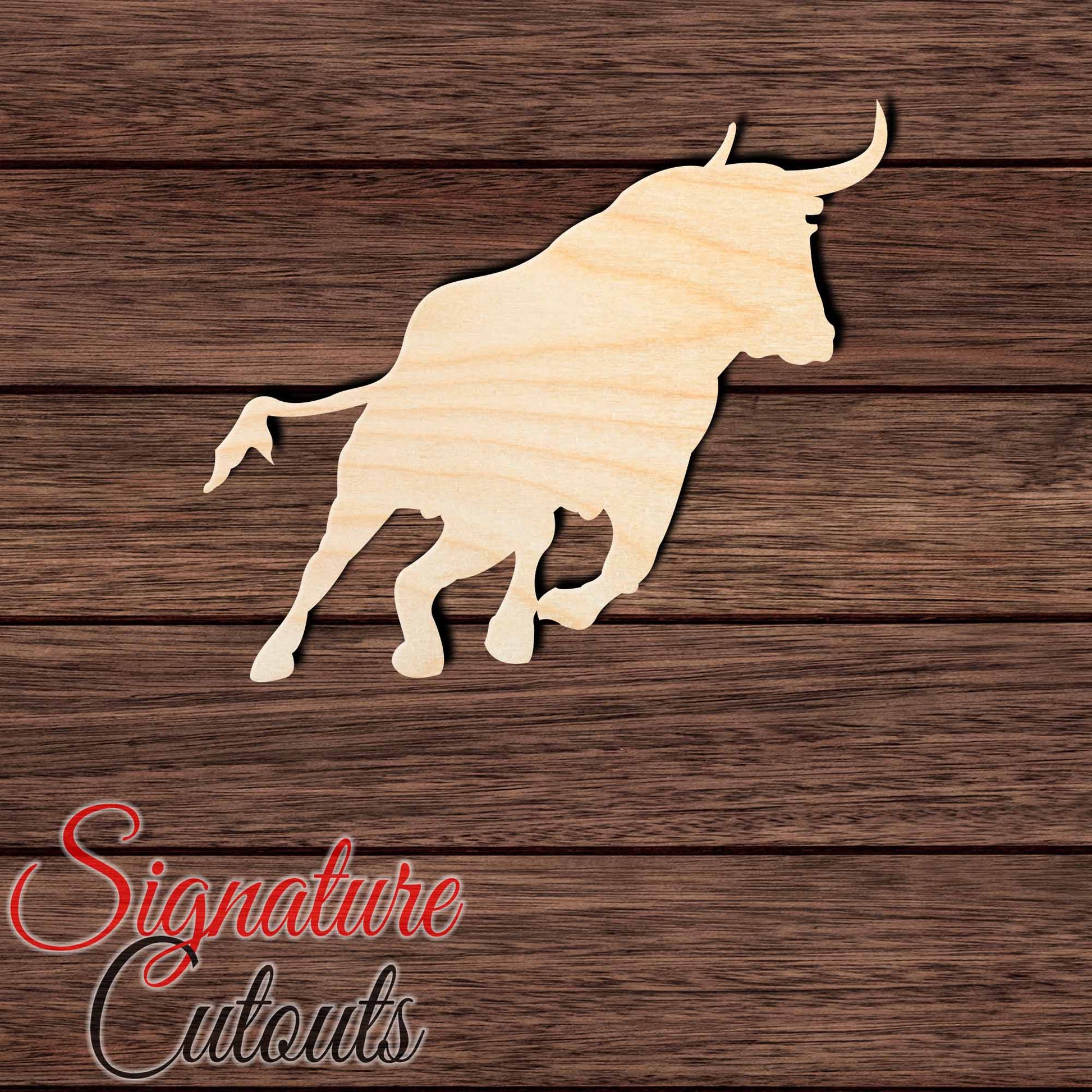 Bull 005 Shape Cutout in Wood, Acrylic or Acrylic Mirror - Signature Cutouts
