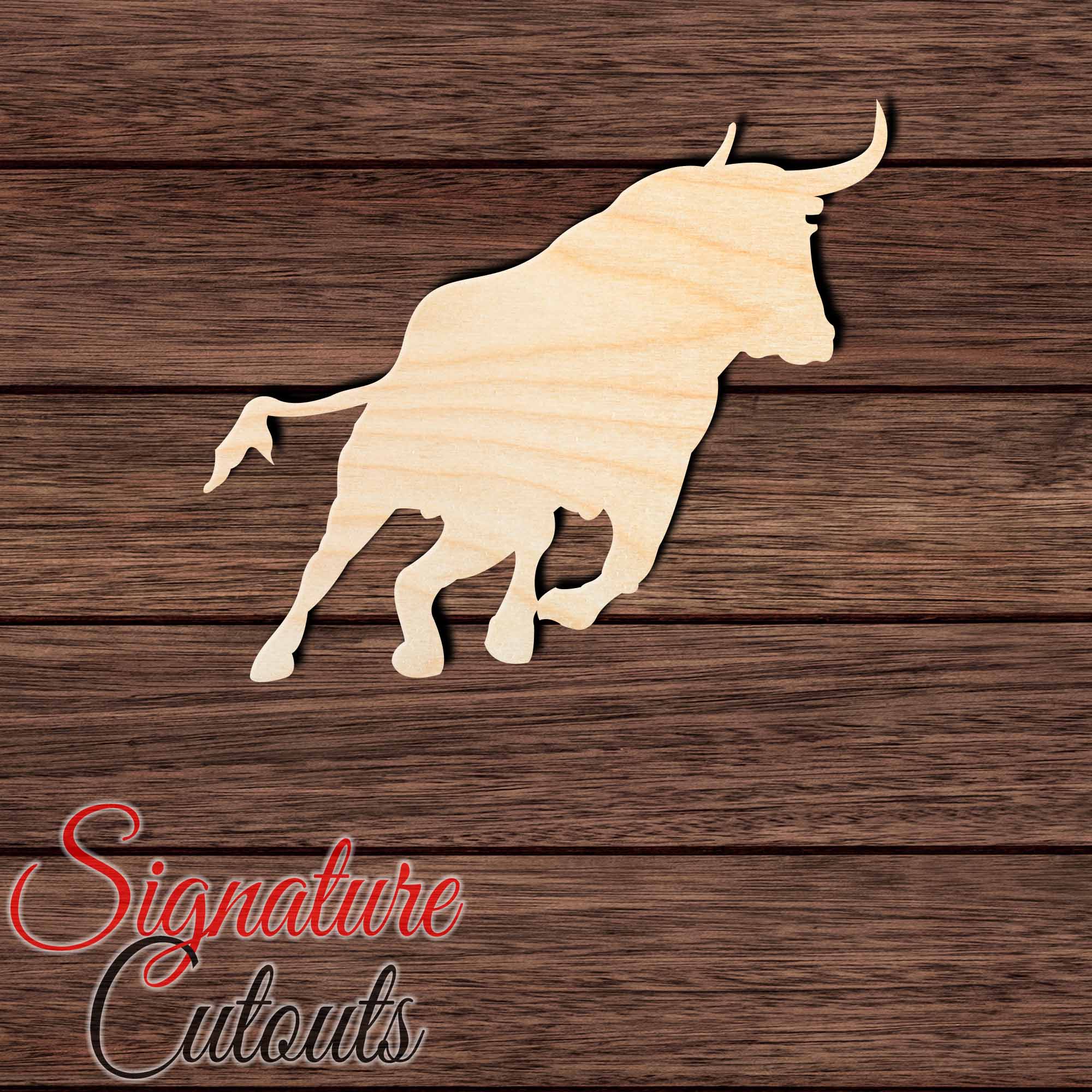 Bull 005 Shape Cutout in Wood, Acrylic or Acrylic Mirror - Signature Cutouts
