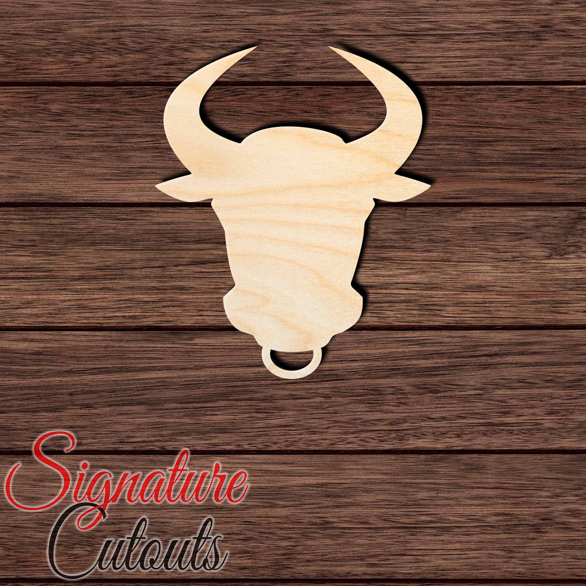 Bull Head 001 Shape Cutout in Wood, Acrylic or Acrylic Mirror - Signature Cutouts
