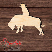 Bull Rider 003 Shape Cutout in Wood, Acrylic or Acrylic Mirror - Signature Cutouts