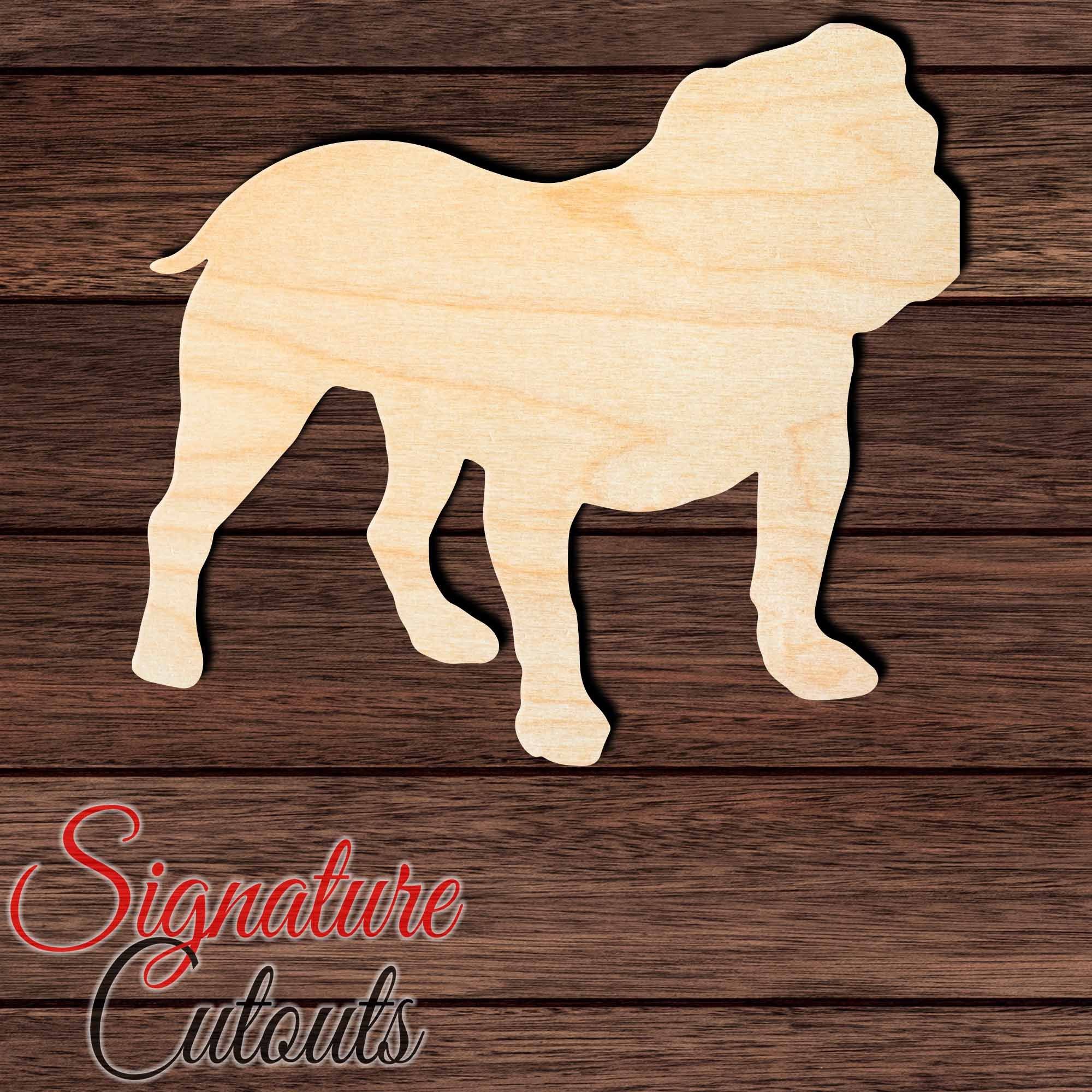 Bulldog Shape Cutout in Wood, Acrylic or Acrylic Mirror - Signature Cutouts