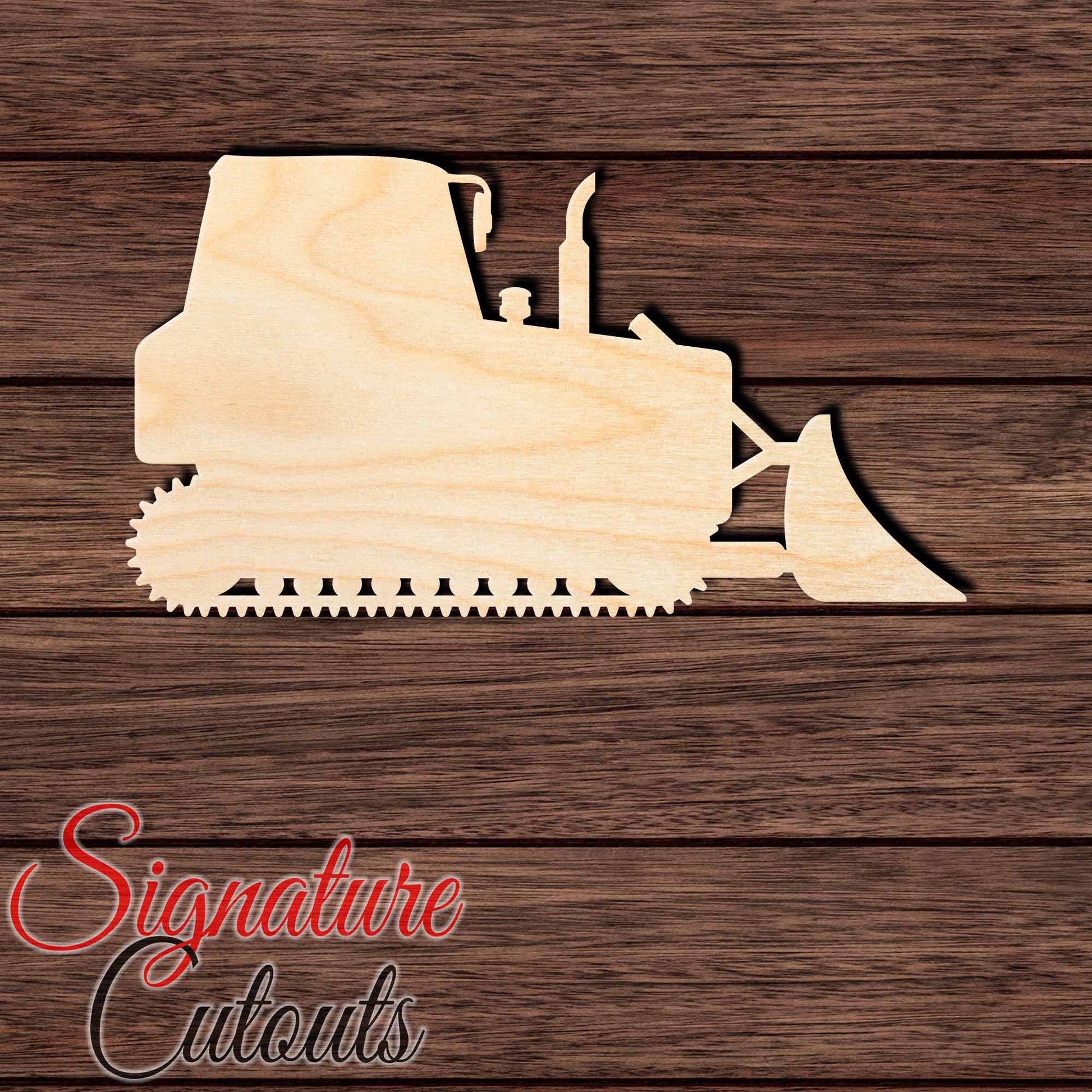 Bulldozer 002 Shape Cutout in Wood, Acrylic or Acrylic Mirror Craft Shapes & Bases Signature Cutouts 
