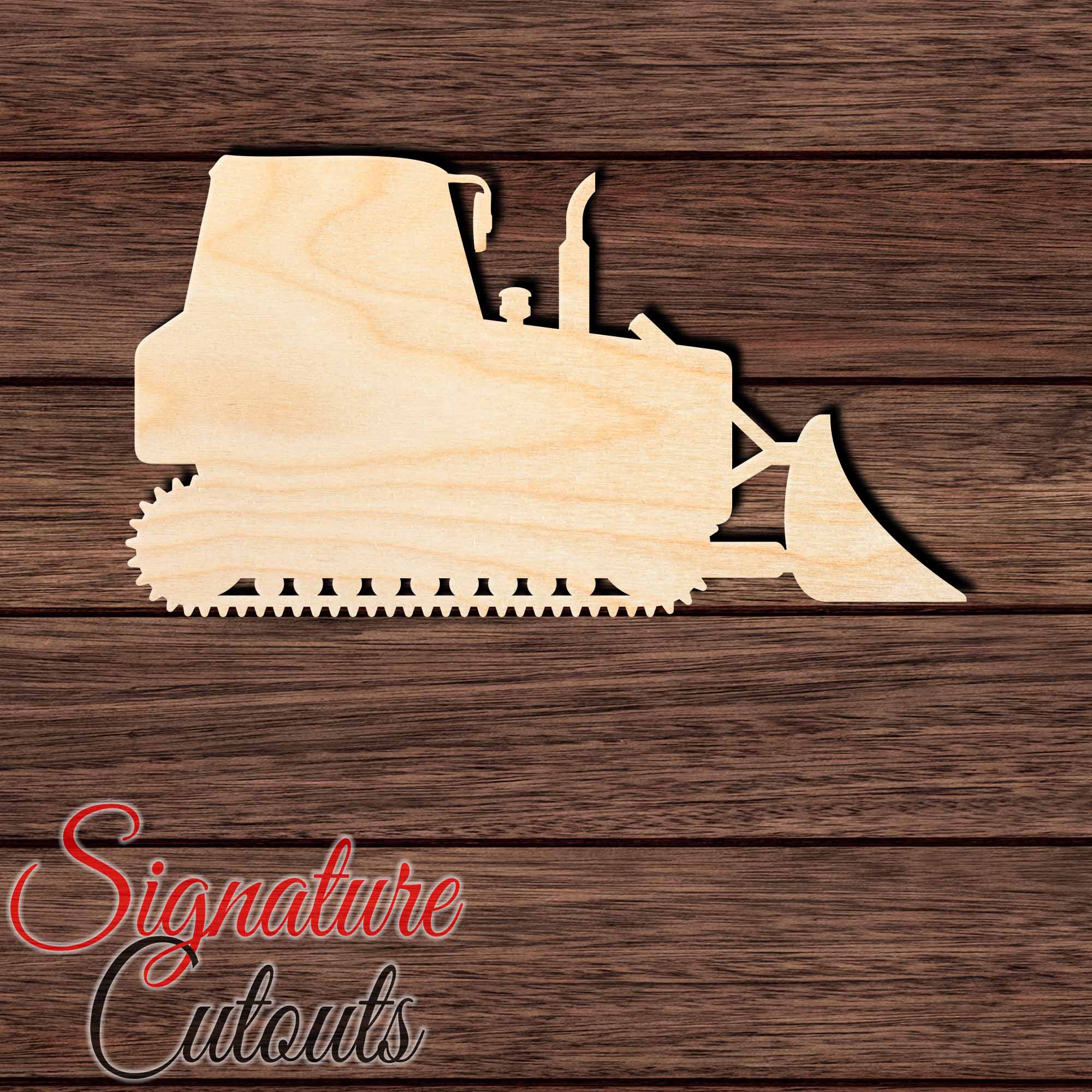 Bulldozer 002 Shape Cutout in Wood, Acrylic or Acrylic Mirror Craft Shapes & Bases Signature Cutouts 
