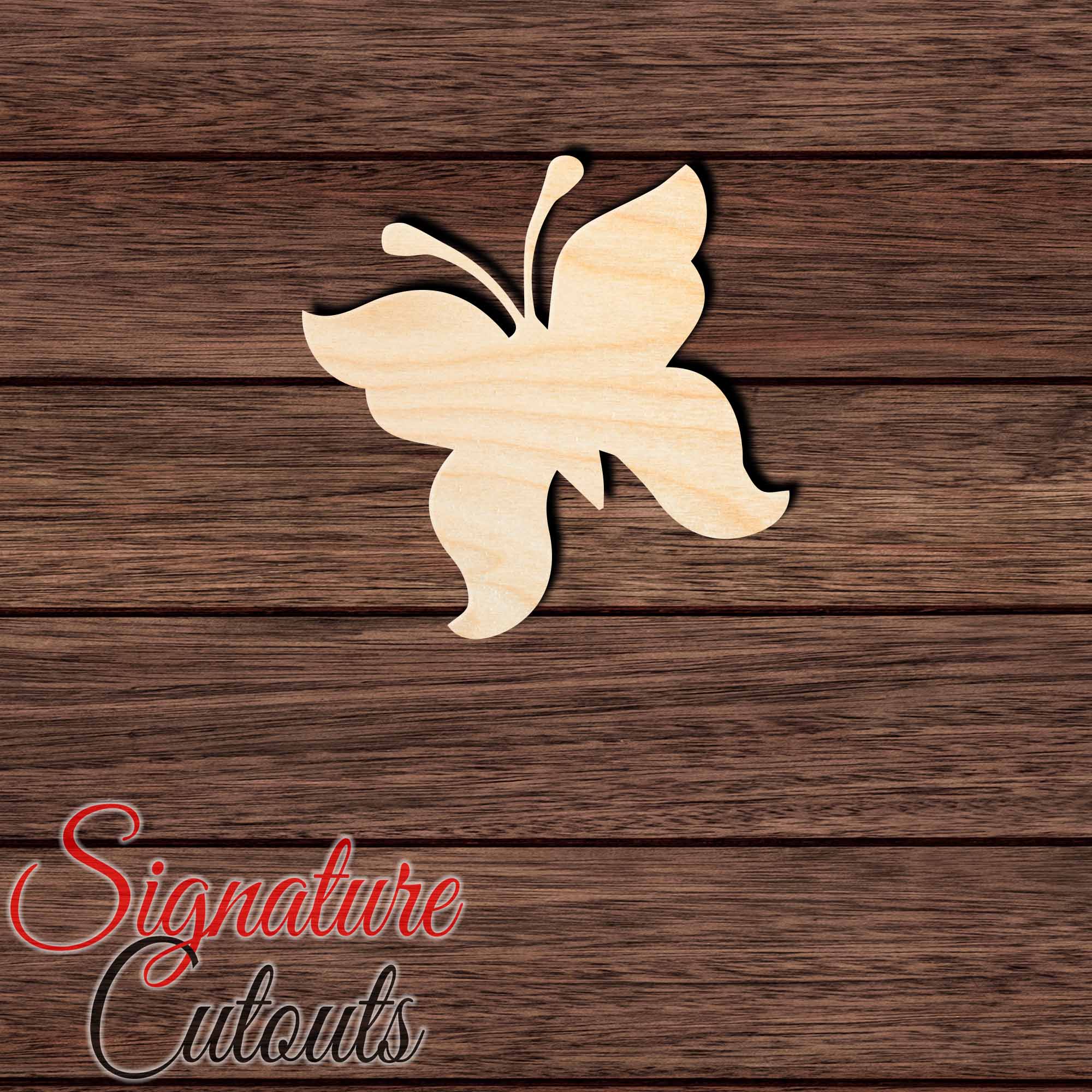 Butterfly 008 Shape Cutout in Wood, Acrylic or Acrylic Mirror - Signature Cutouts