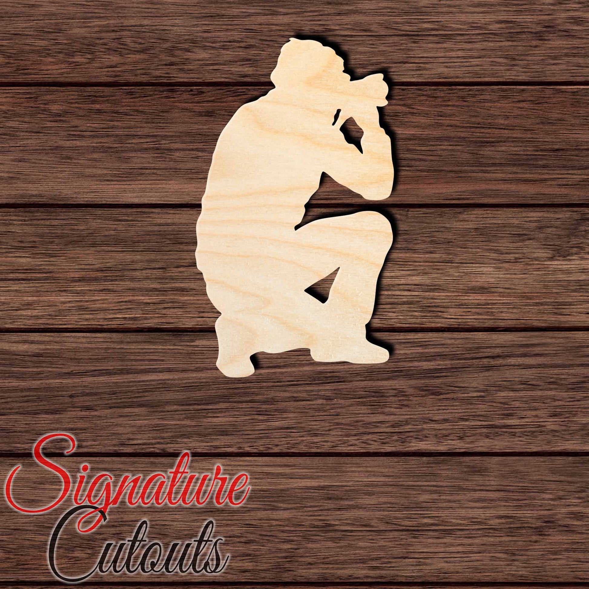 Camera Man 001 Shape Cutout in Wood, Acrylic or Acrylic Mirror - Signature Cutouts