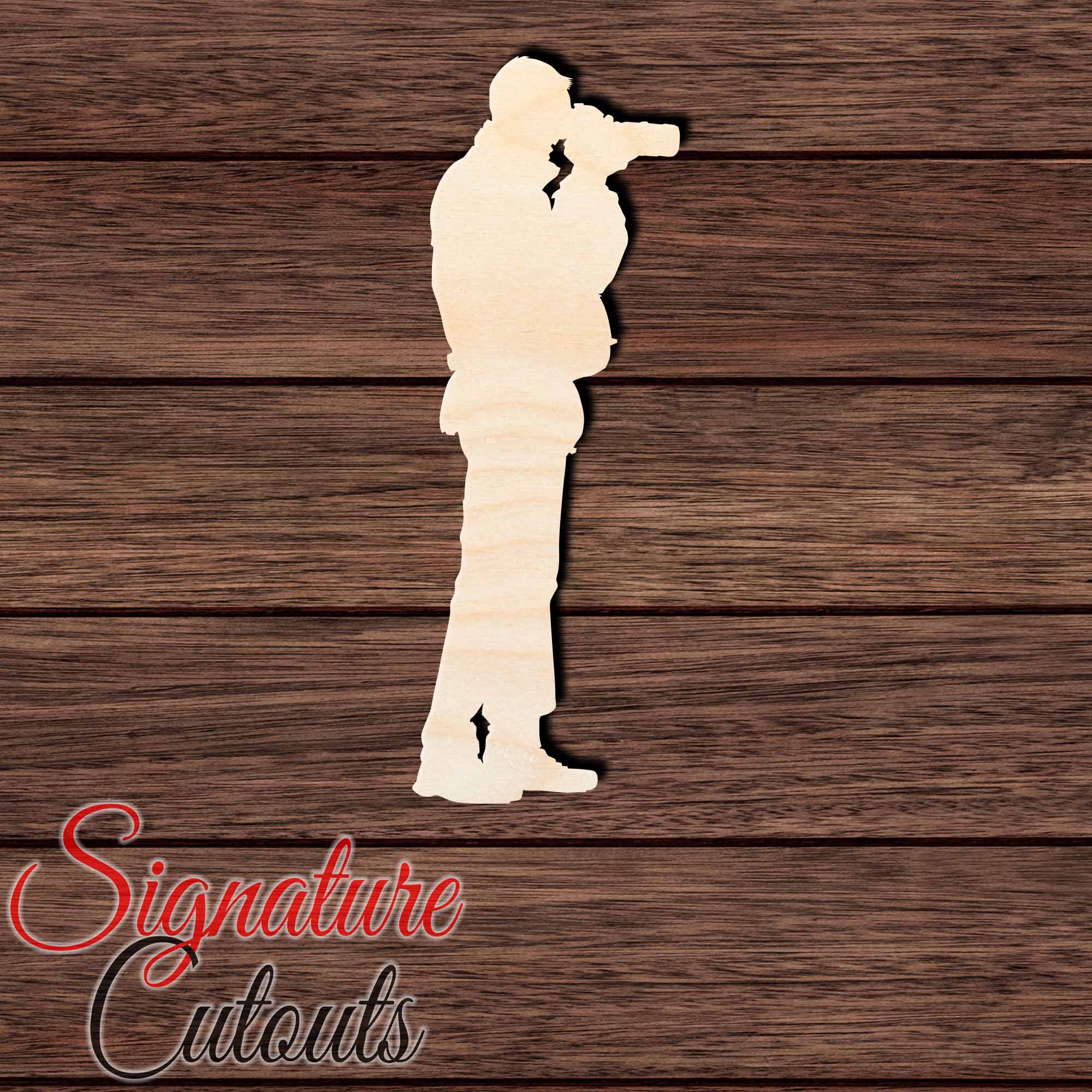 Camera Man 002 Shape Cutout in Wood, Acrylic or Acrylic Mirror - Signature Cutouts
