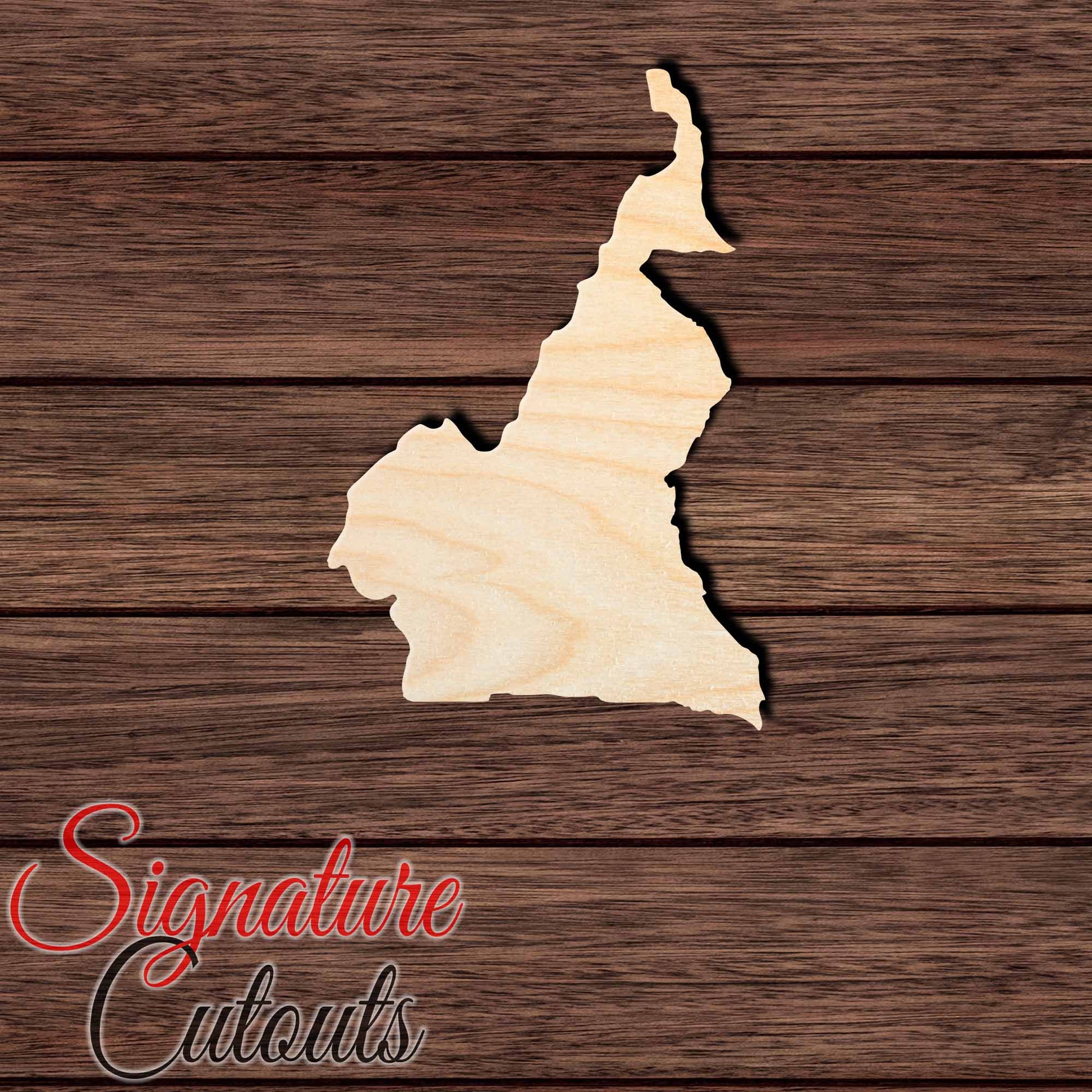 Cameroon Shape Cutout in Wood, Acrylic or Acrylic Mirror - Signature Cutouts