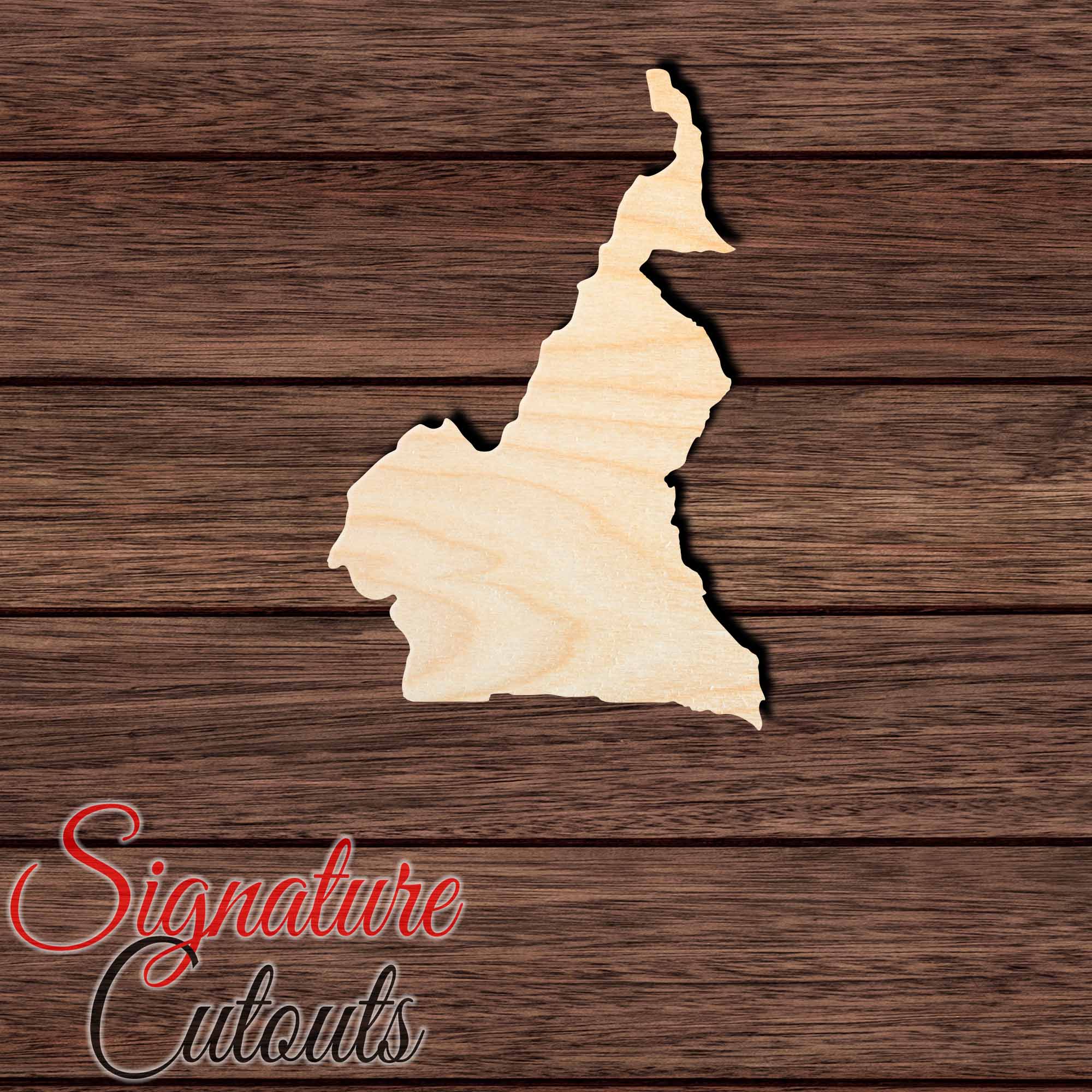 Cameroon Shape Cutout in Wood, Acrylic or Acrylic Mirror - Signature Cutouts