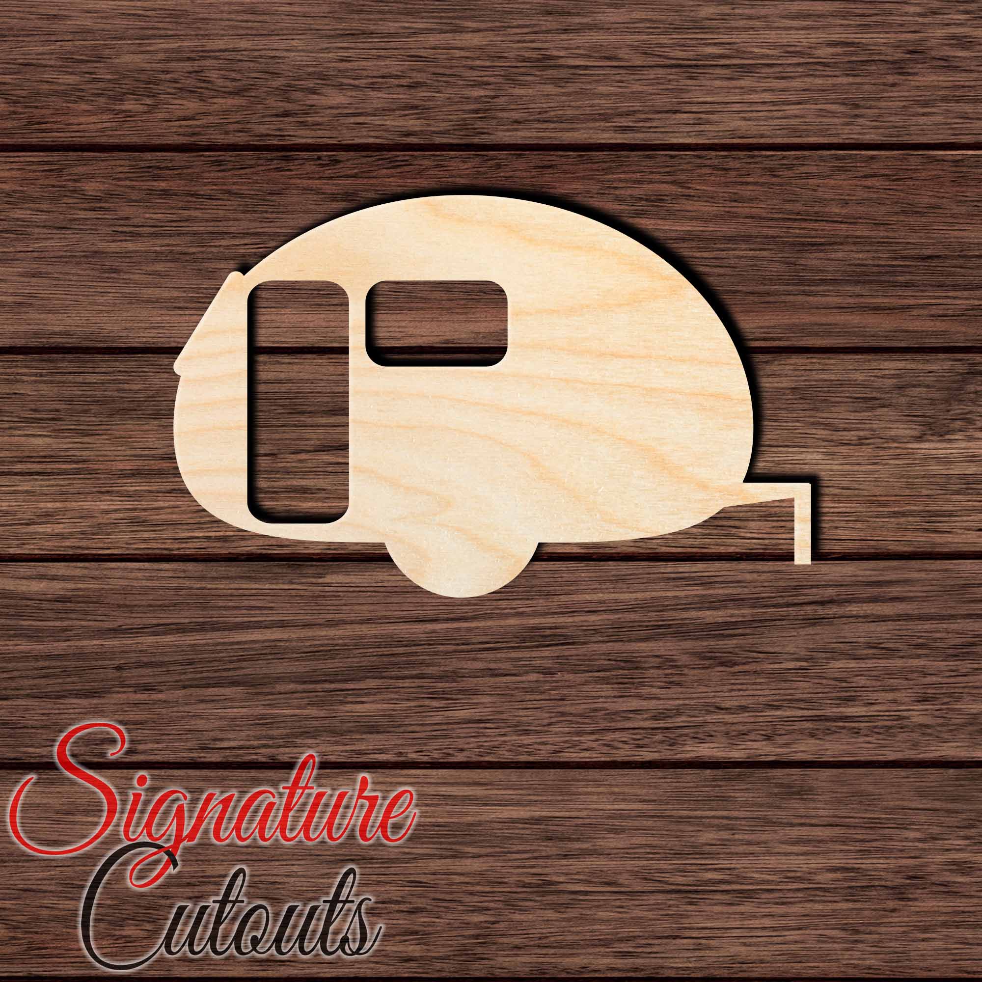 Camper 001 Shape Cutout in Wood, Acrylic or Acrylic Mirror - Signature Cutouts