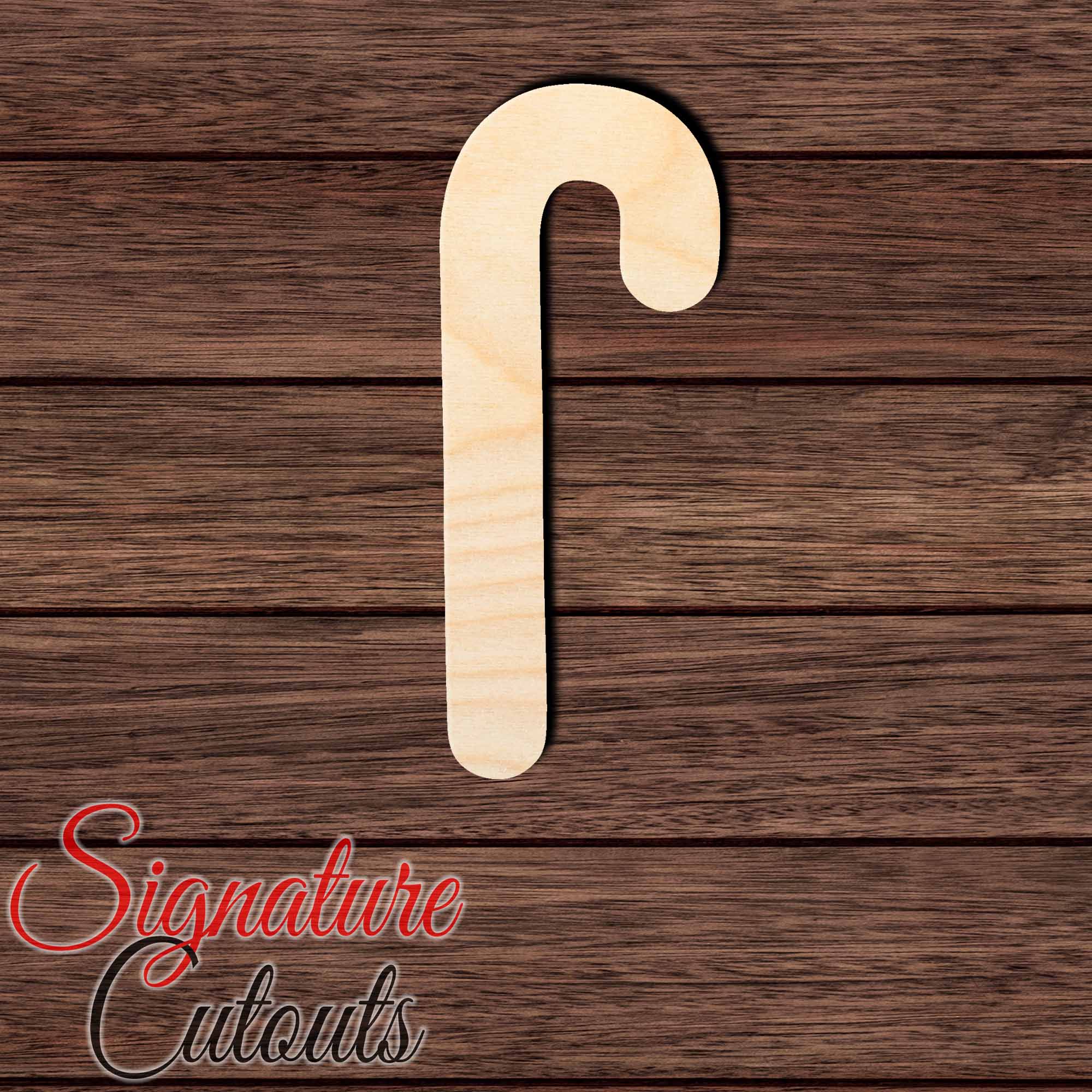 Candy Cane 002 Shape Cutout in Wood, Acrylic or Acrylic Mirror Craft Shapes & Bases Signature Cutouts 