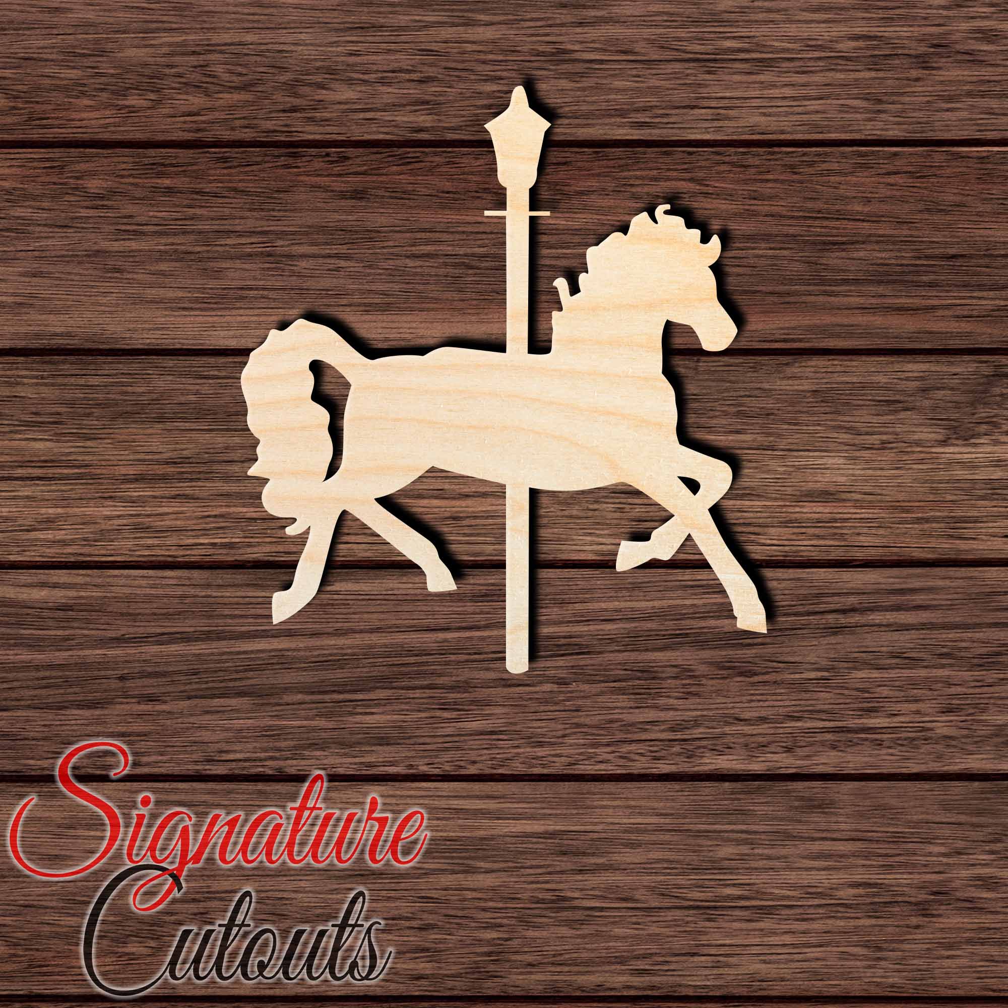 Carousel Horse 001 Shape Cutout in Wood, Acrylic or Acrylic Mirror - Signature Cutouts