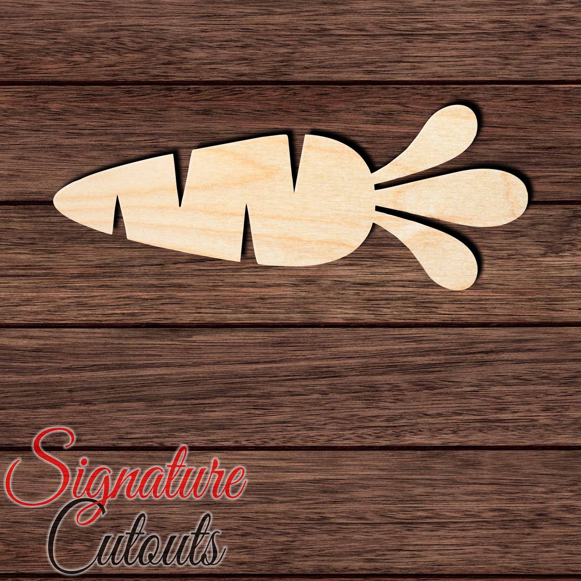 Carrot 002 Shape Cutout in Wood, Acrylic or Acrylic Mirror - Signature Cutouts